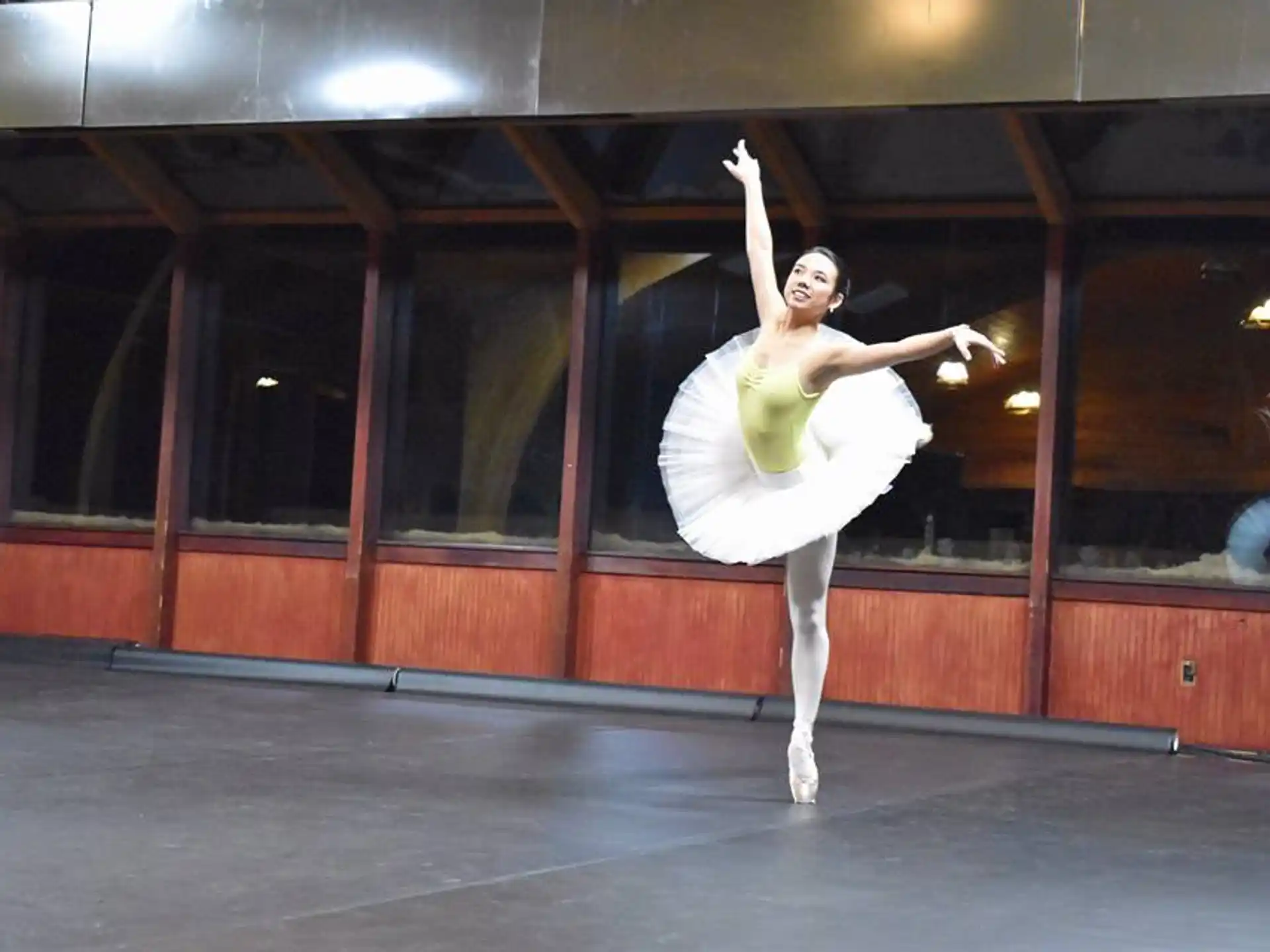a person dancing in a room