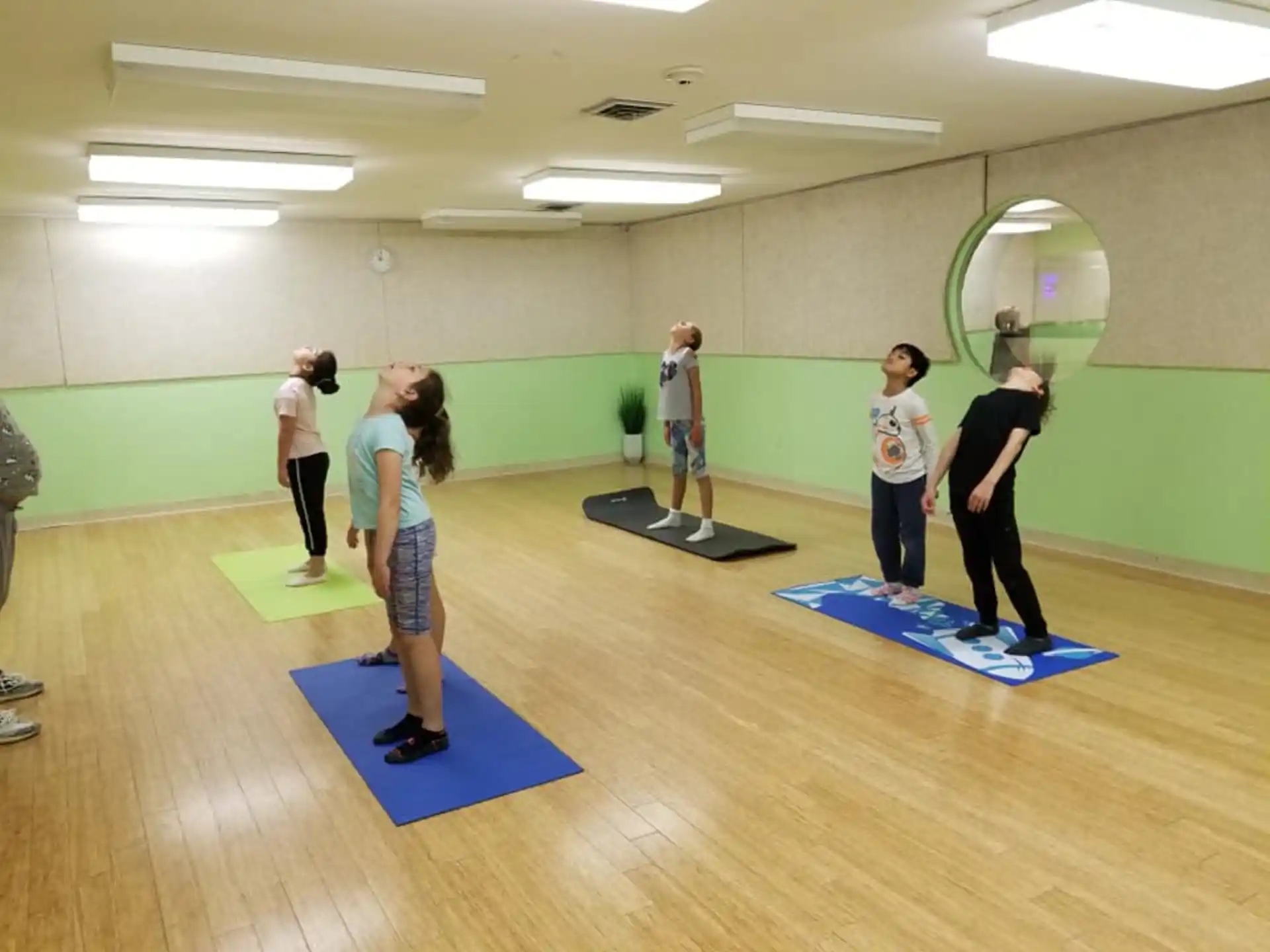 a group of people exercising