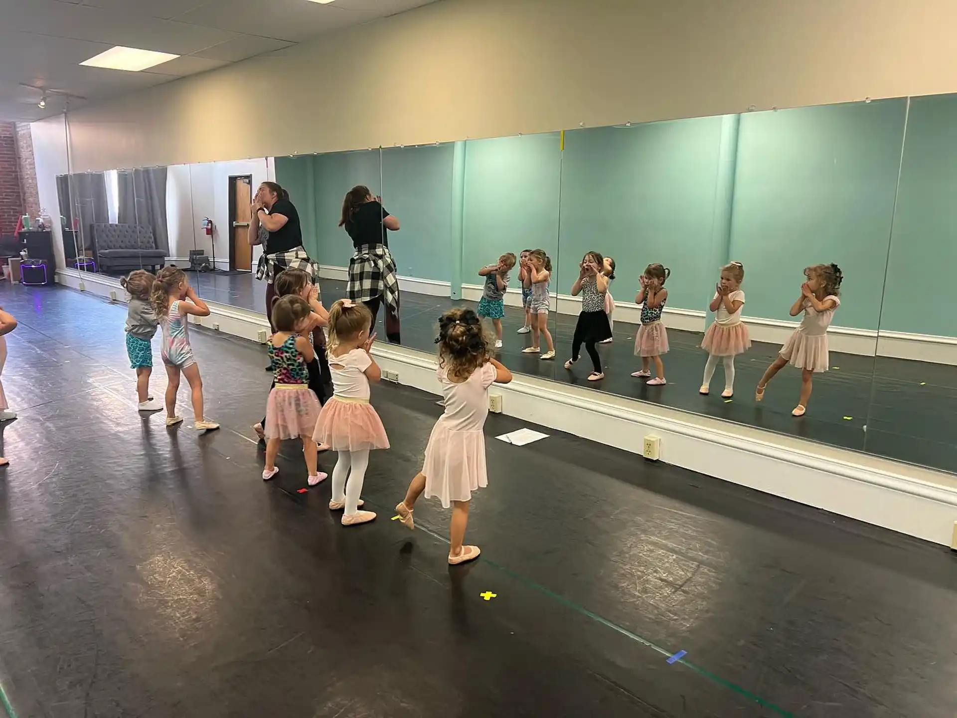 a group of children dancing