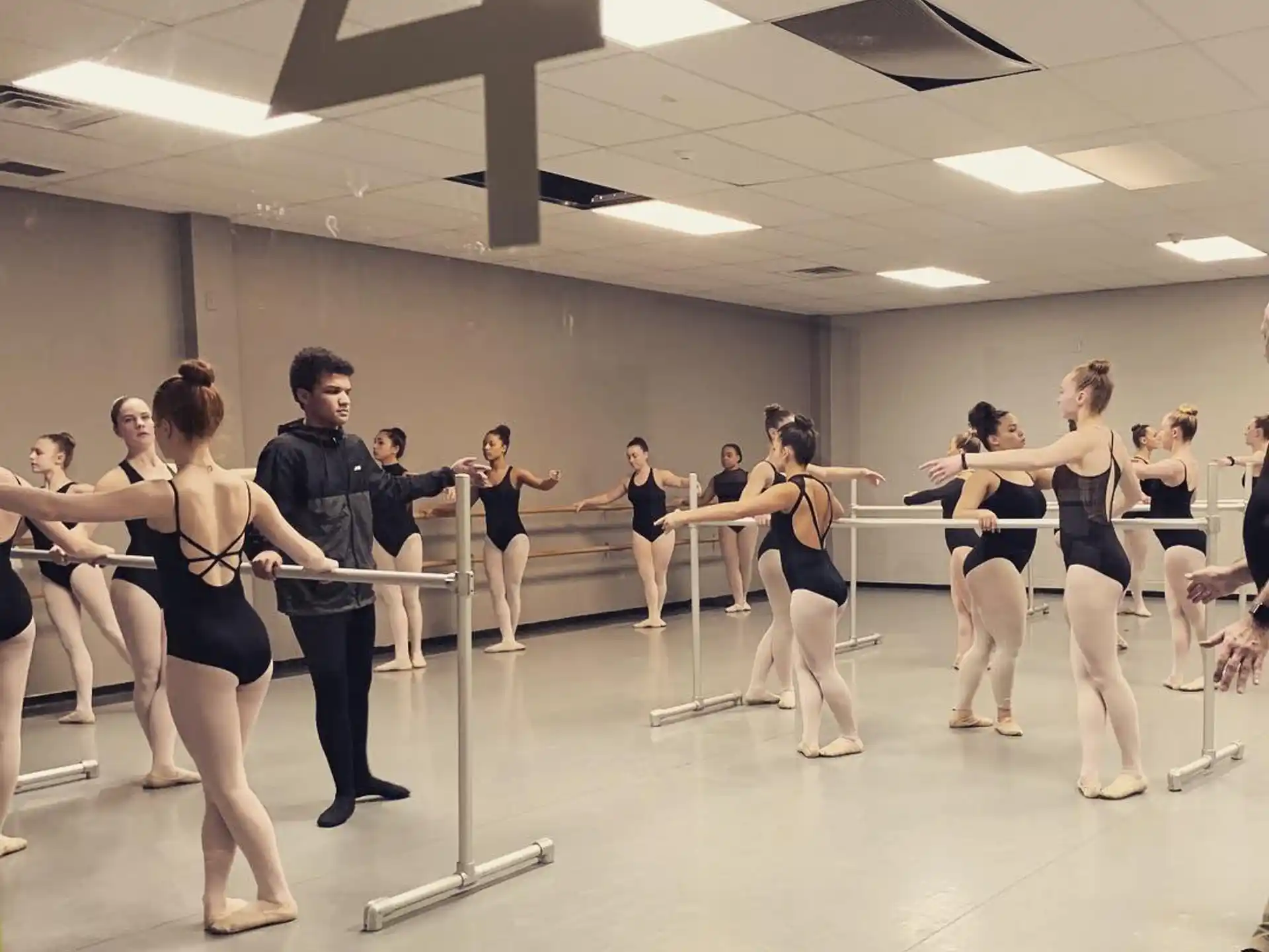 a group of people exercising