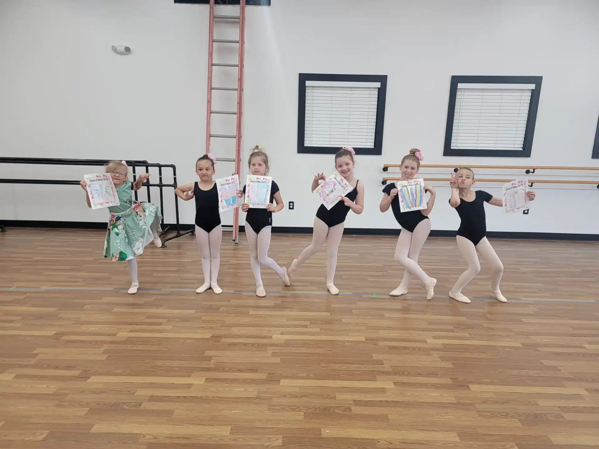 a group of girls in a gym