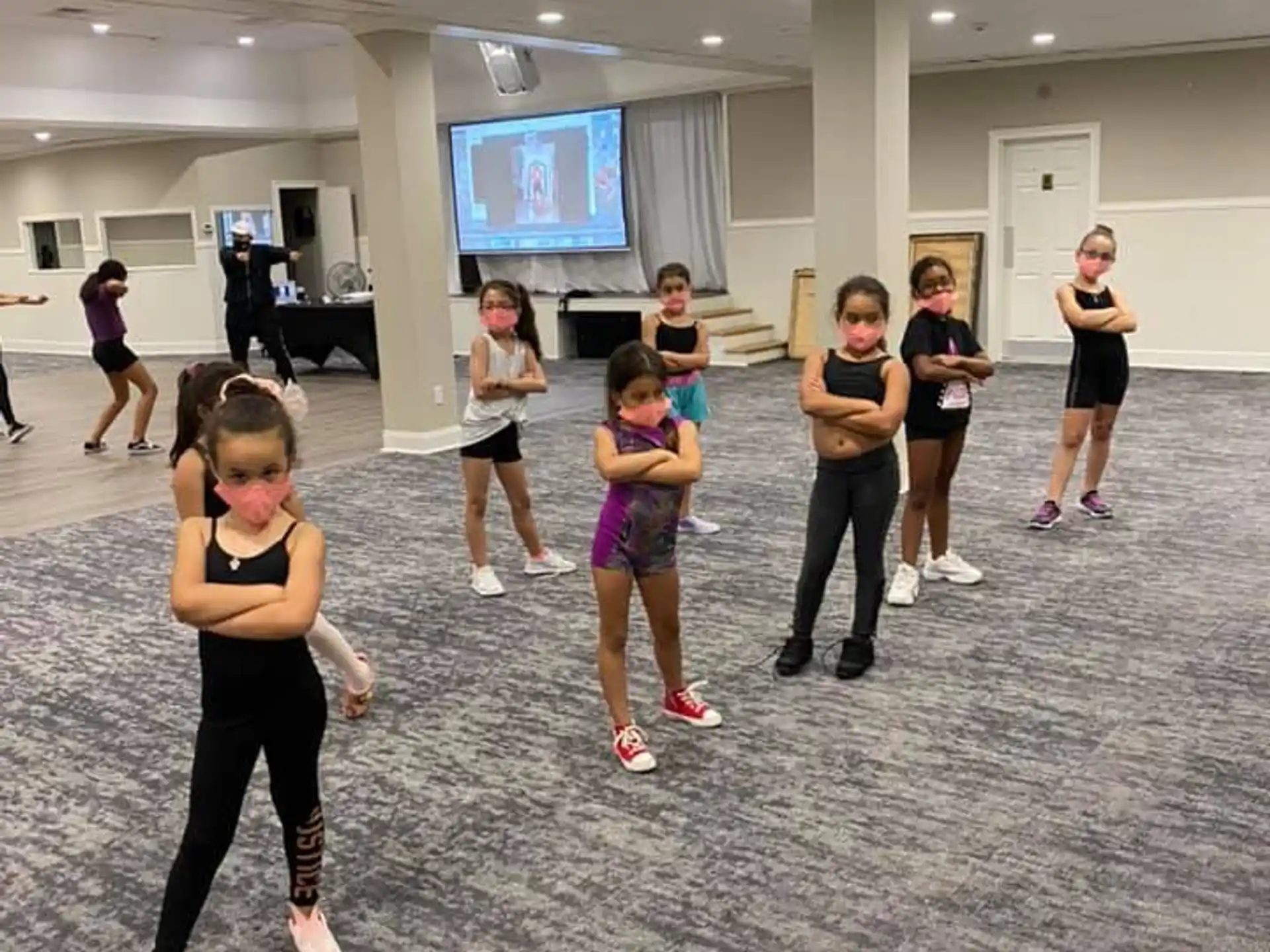 a group of people dancing