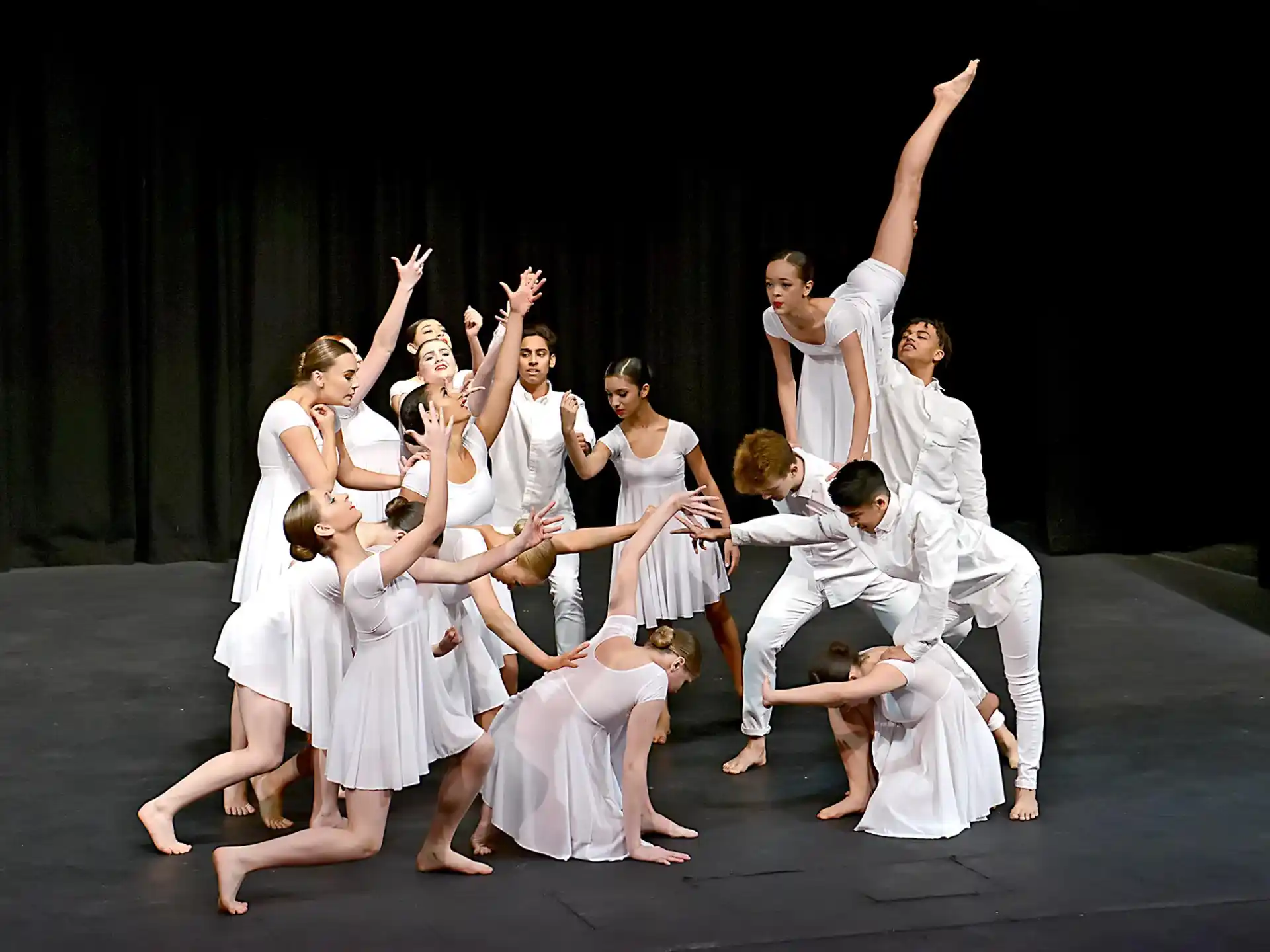 a group of people dancing