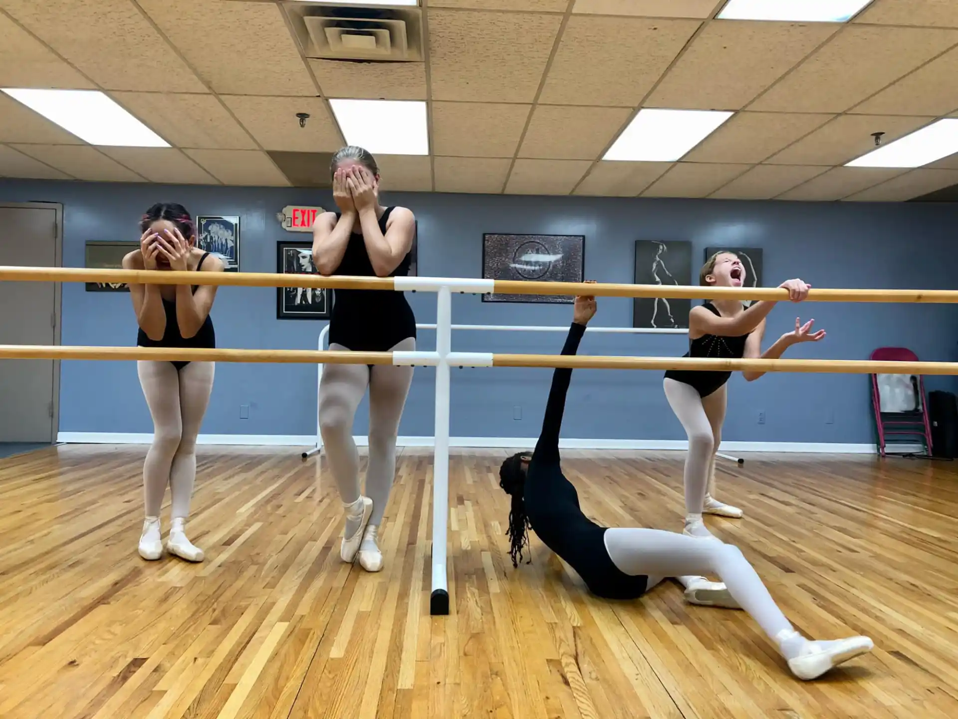 a group of women exercising