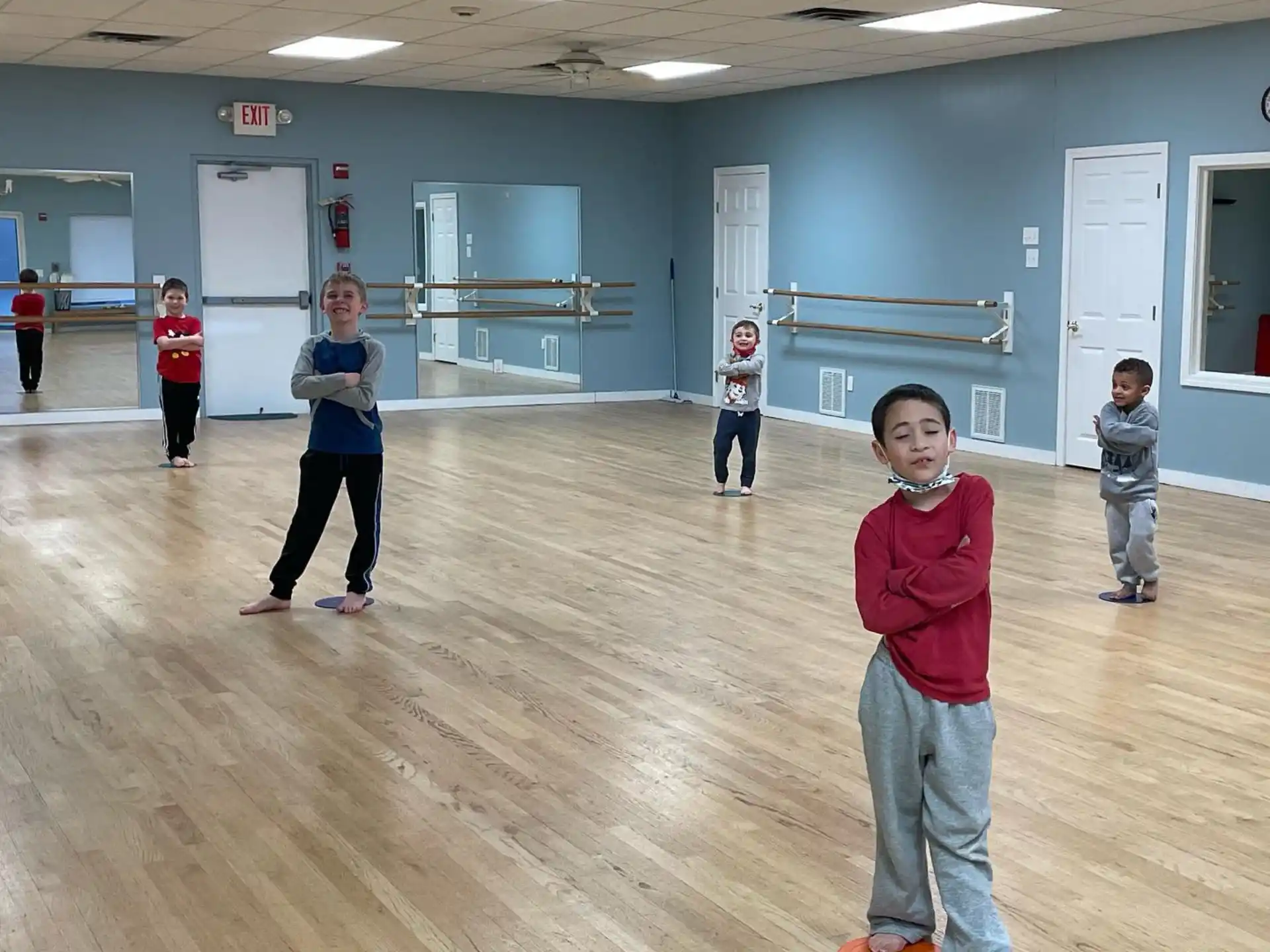 a group of children in a room
