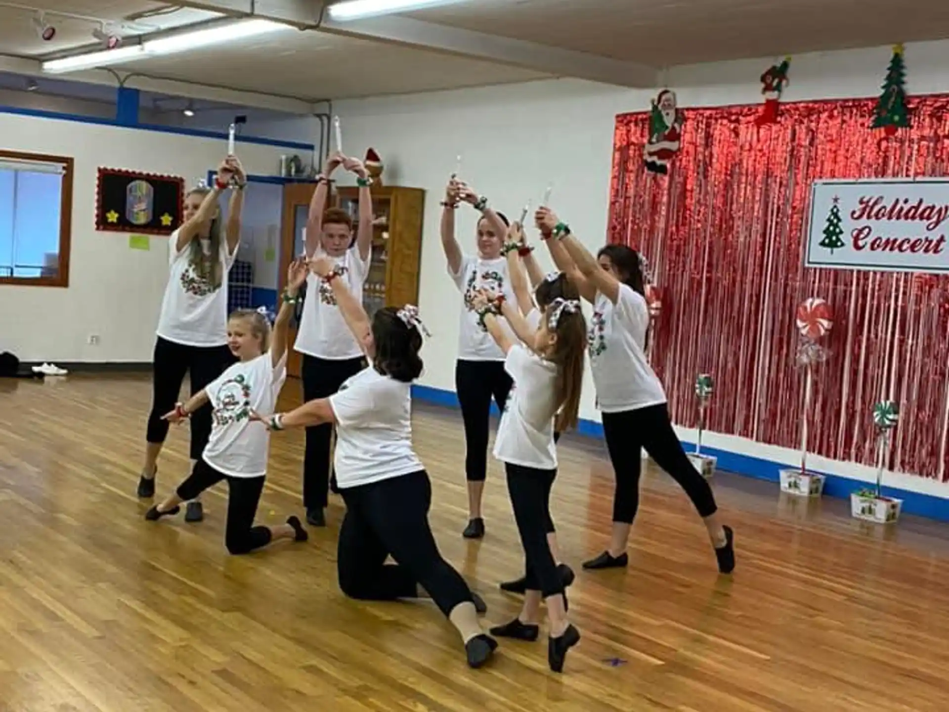 a group of people dancing