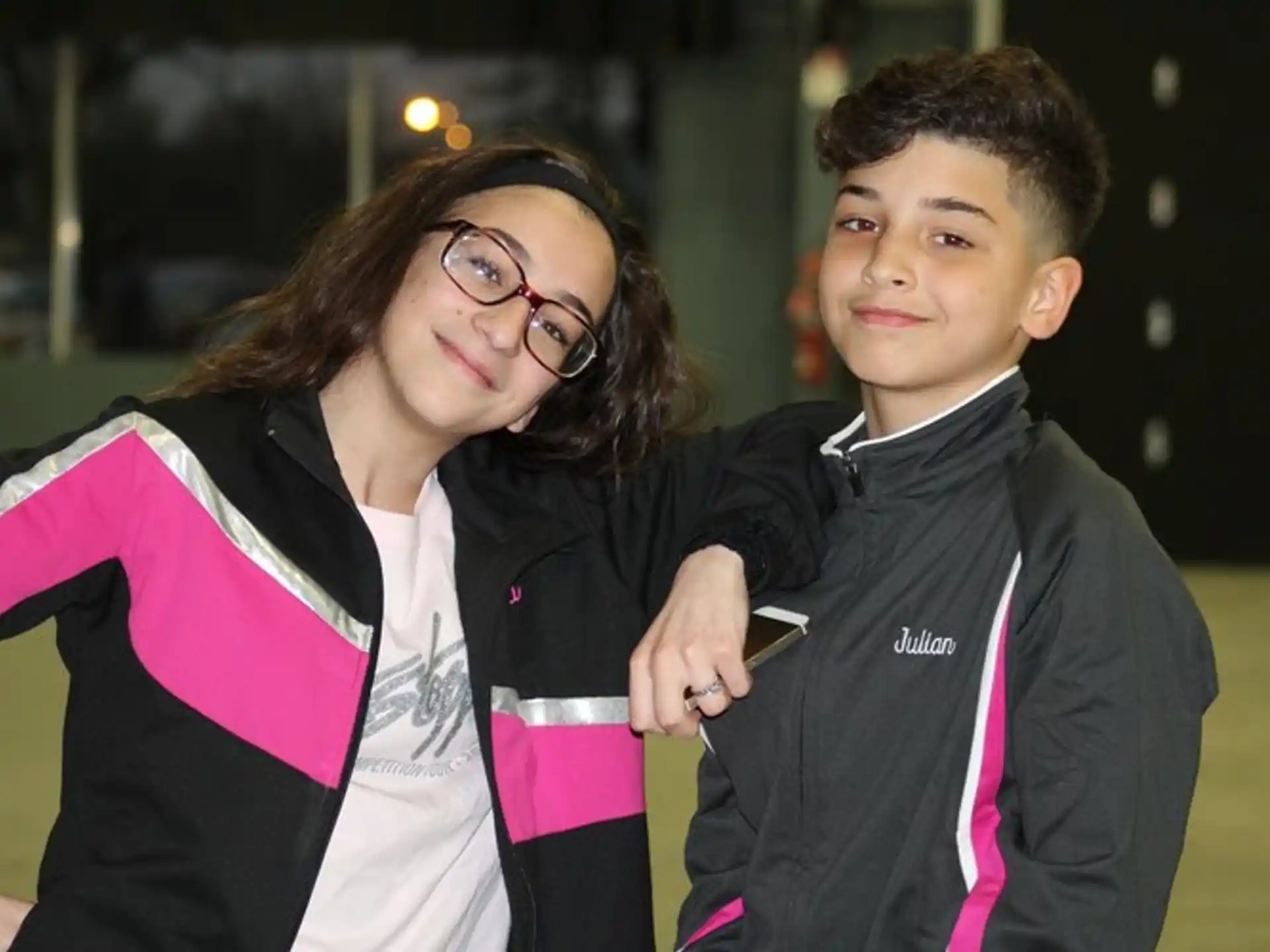a person and a boy posing for a picture