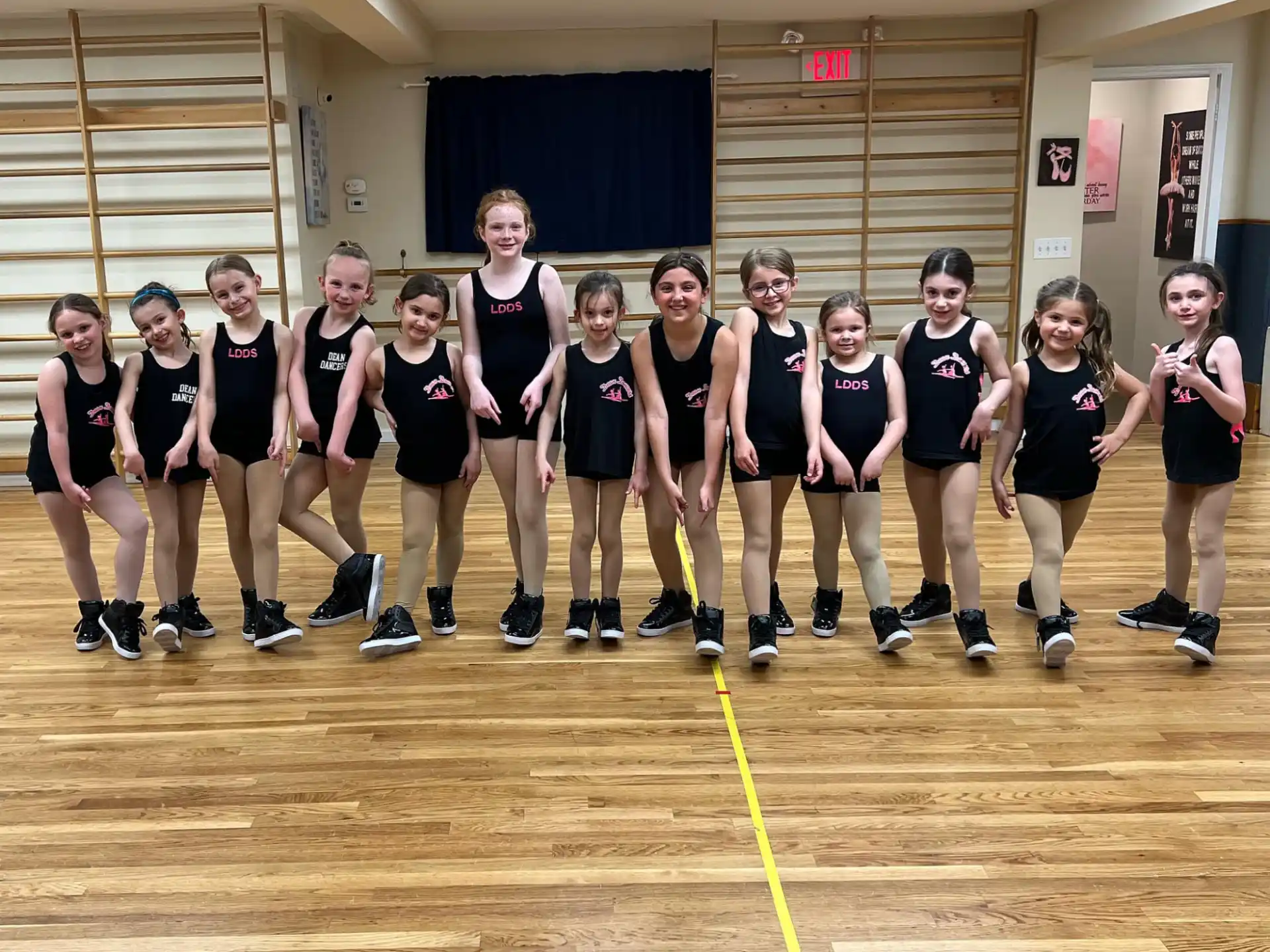 a group of women in a gym