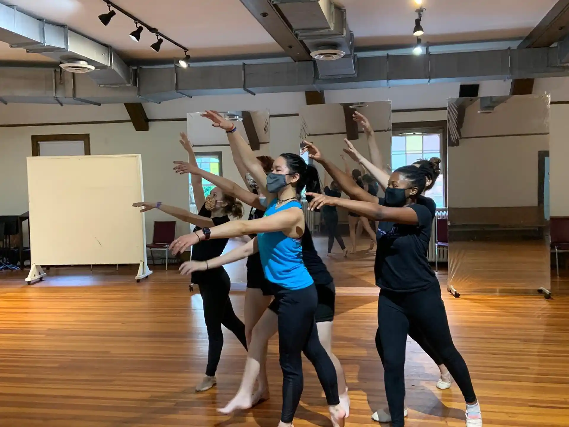 a group of women dancing
