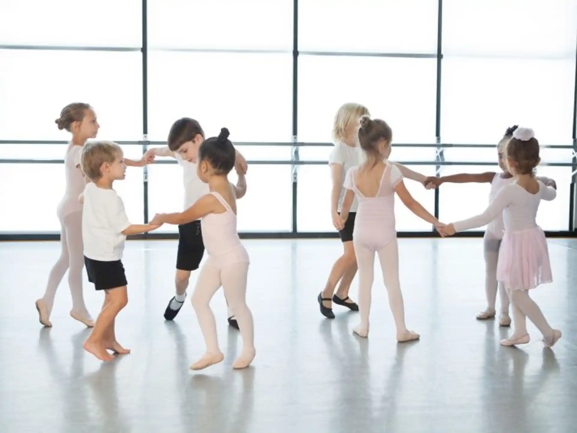 a group of children dancing