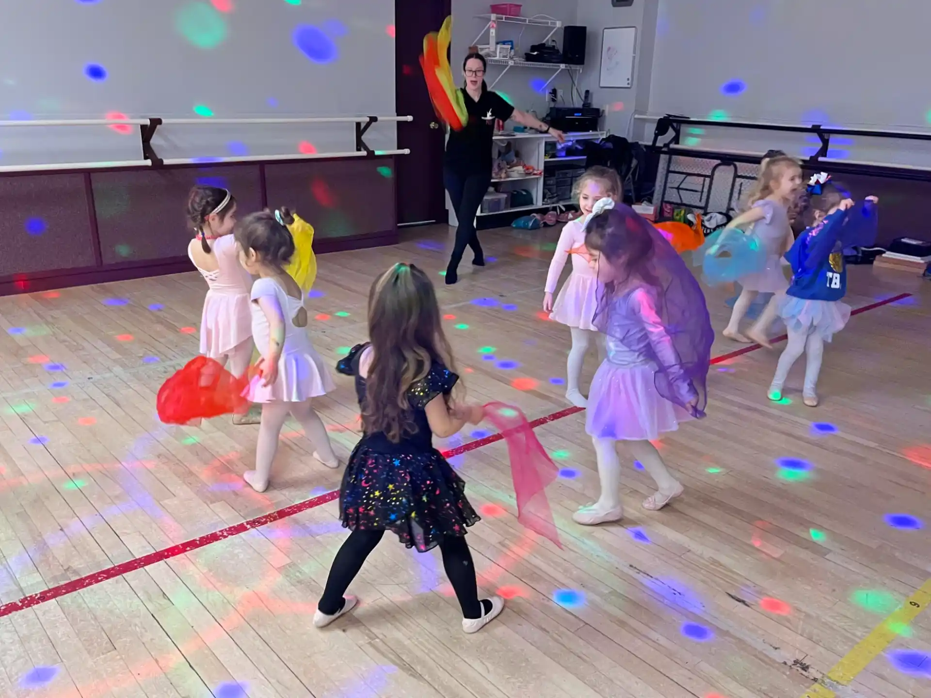 a group of children dancing
