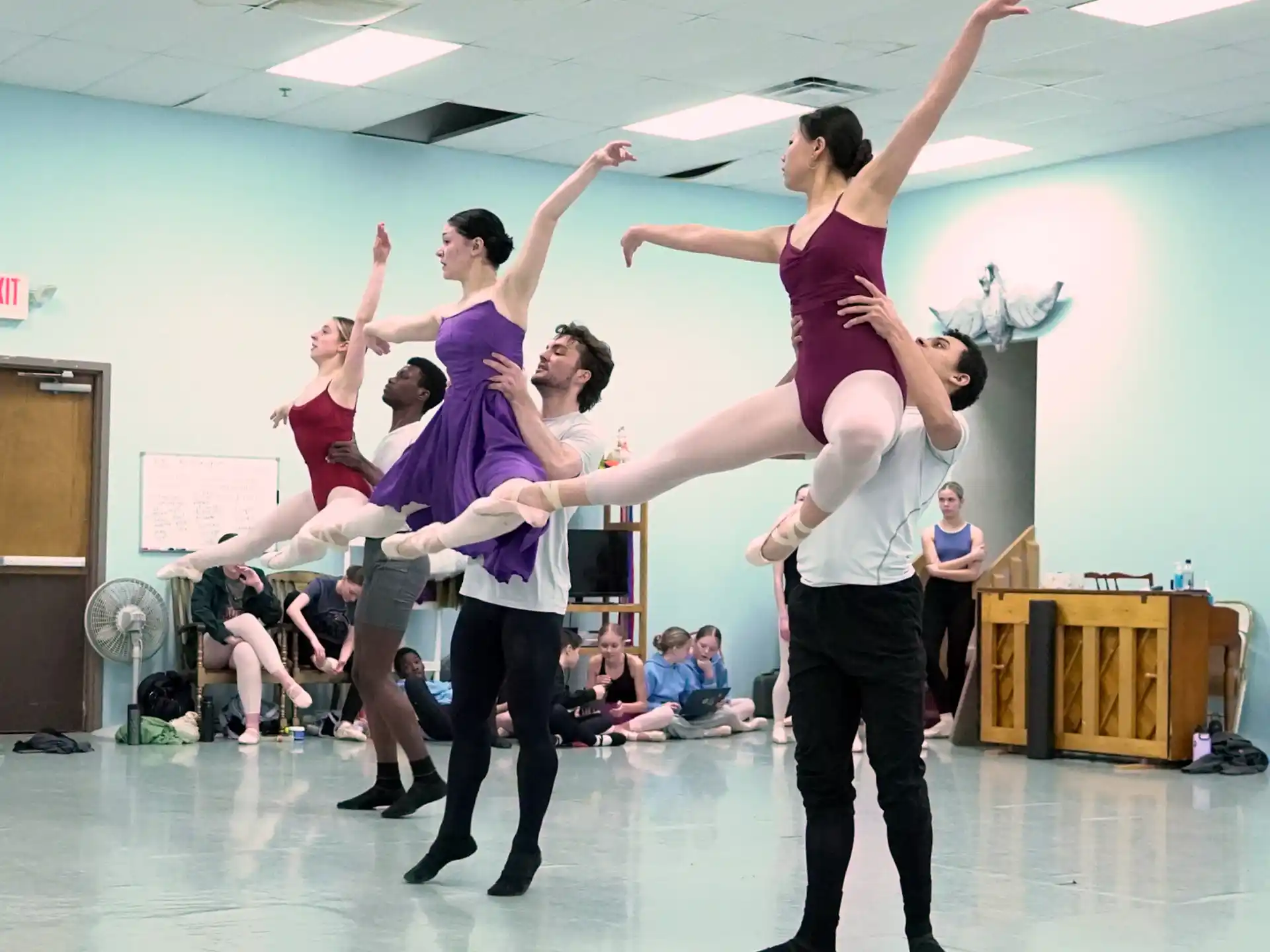 a group of people dancing