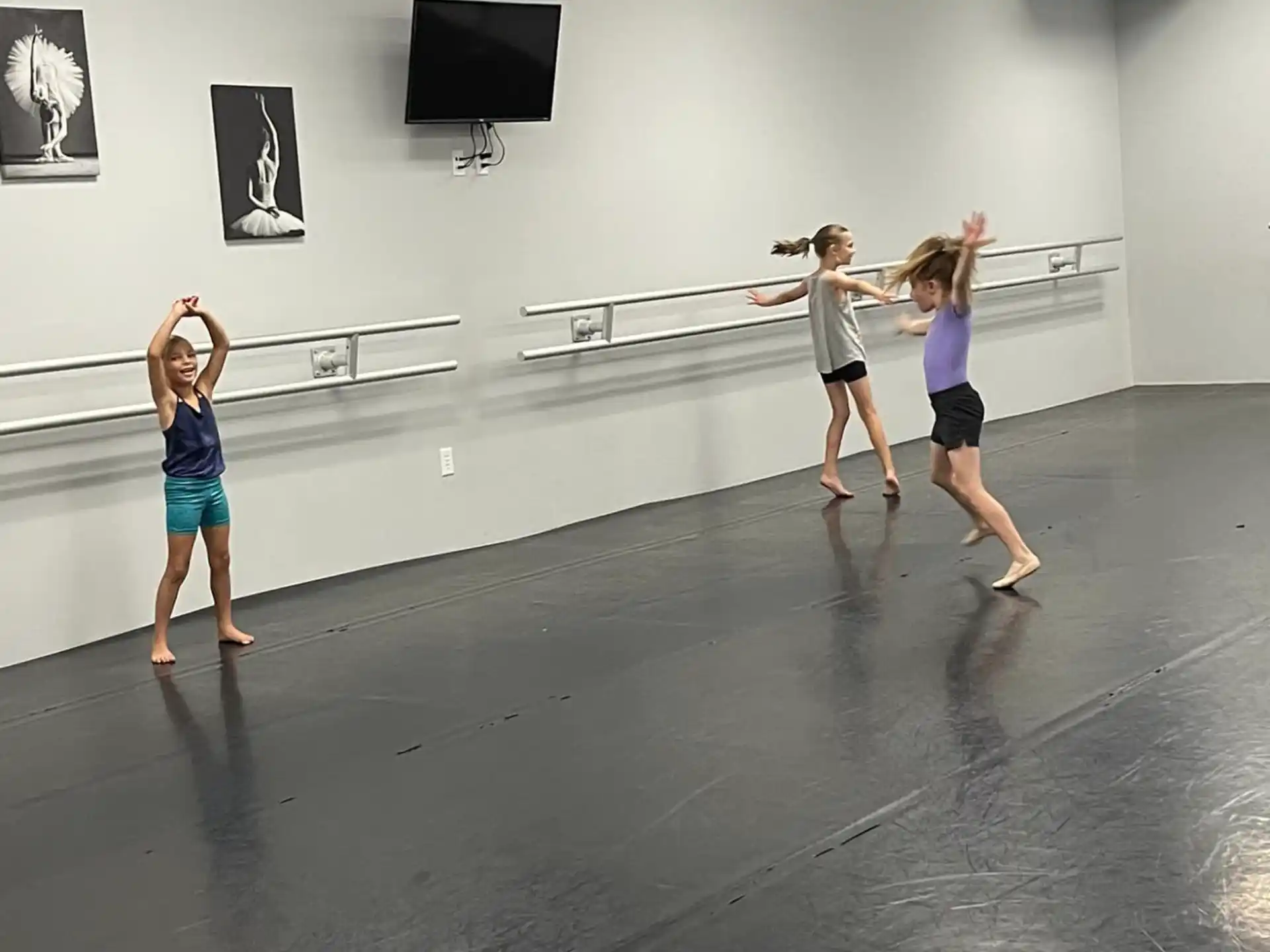 a group of girls in a gym
