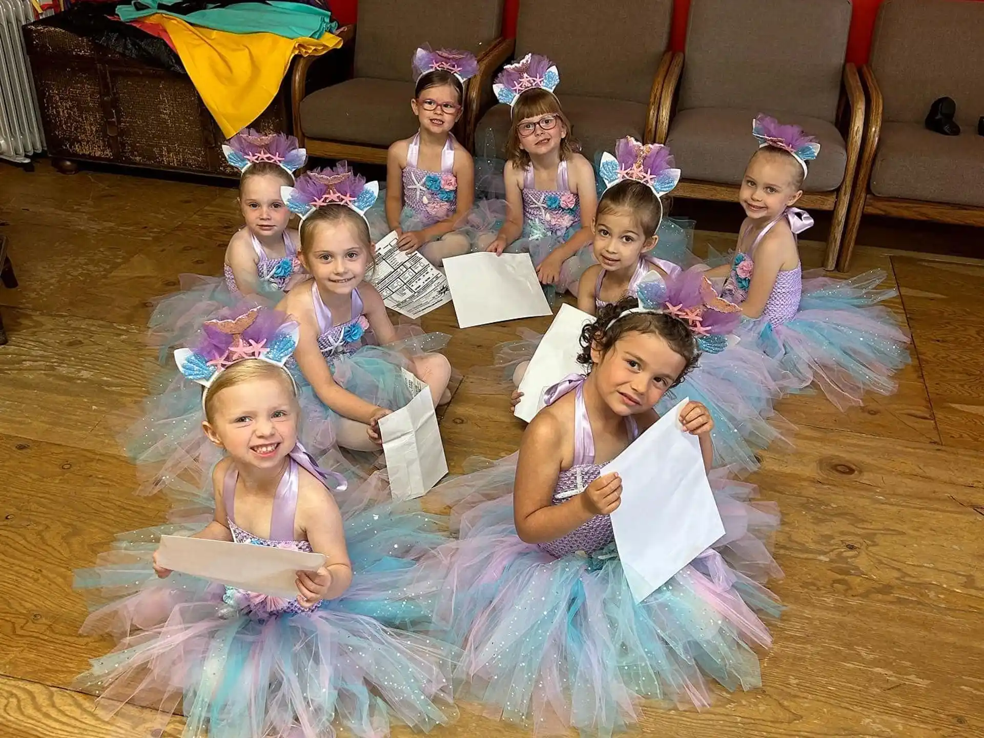 a group of children in a room
