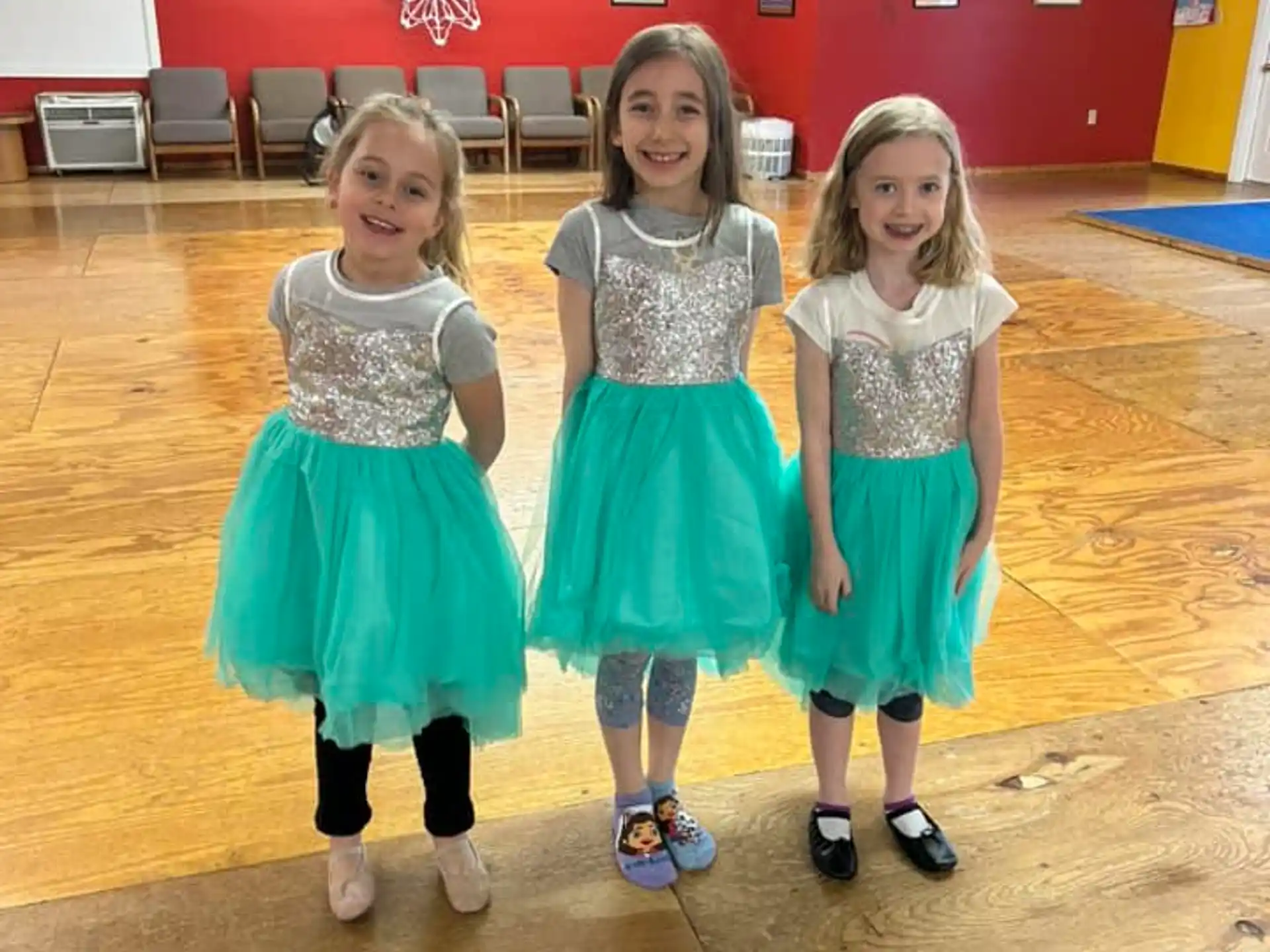 a group of girls in a gym