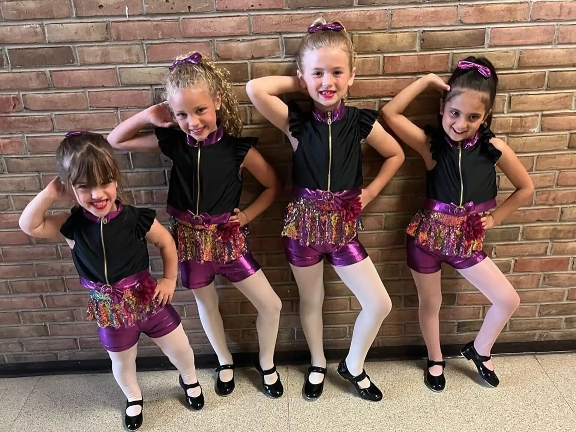 a group of girls in a line