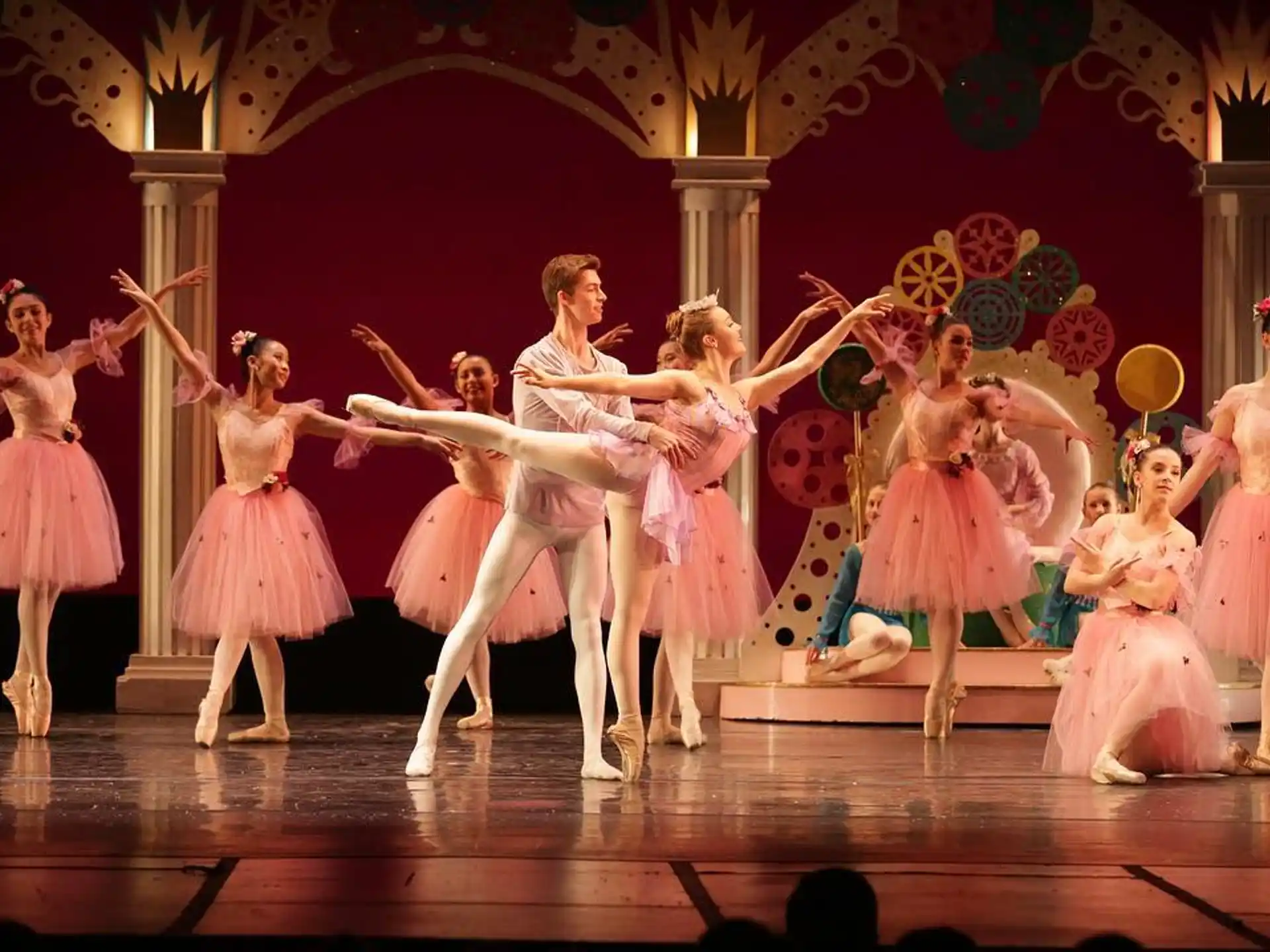 a group of women dancing on a stage