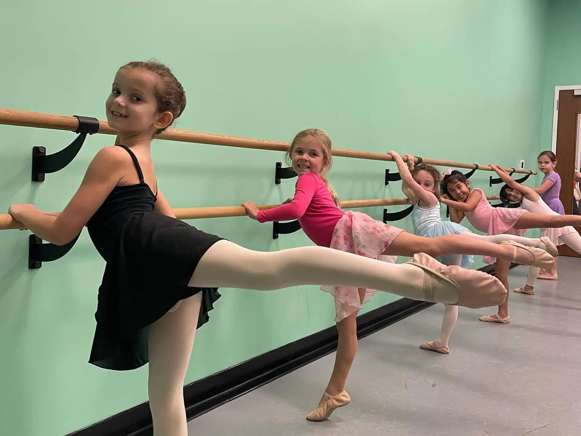 a group of women exercising