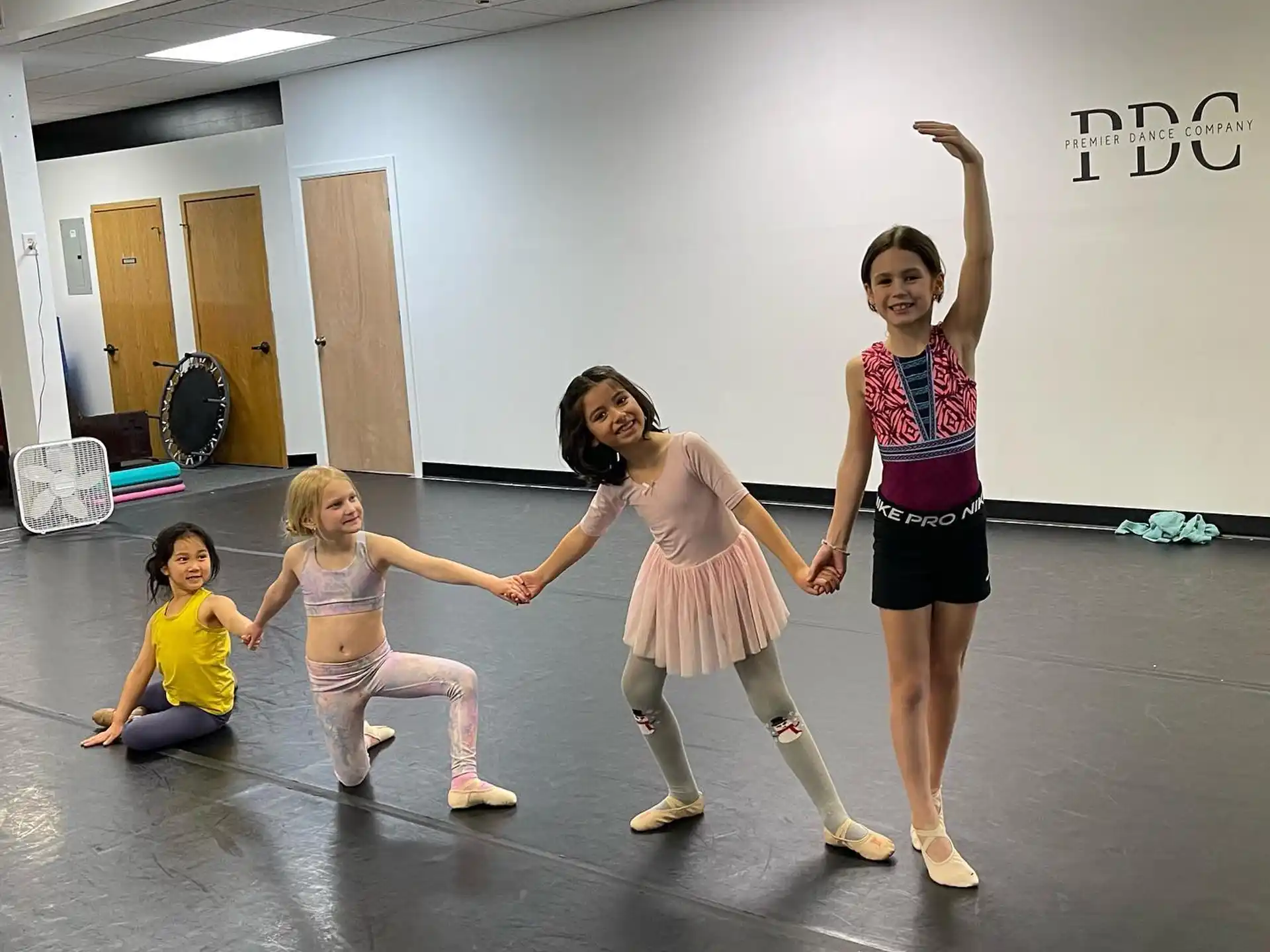 a group of children dancing