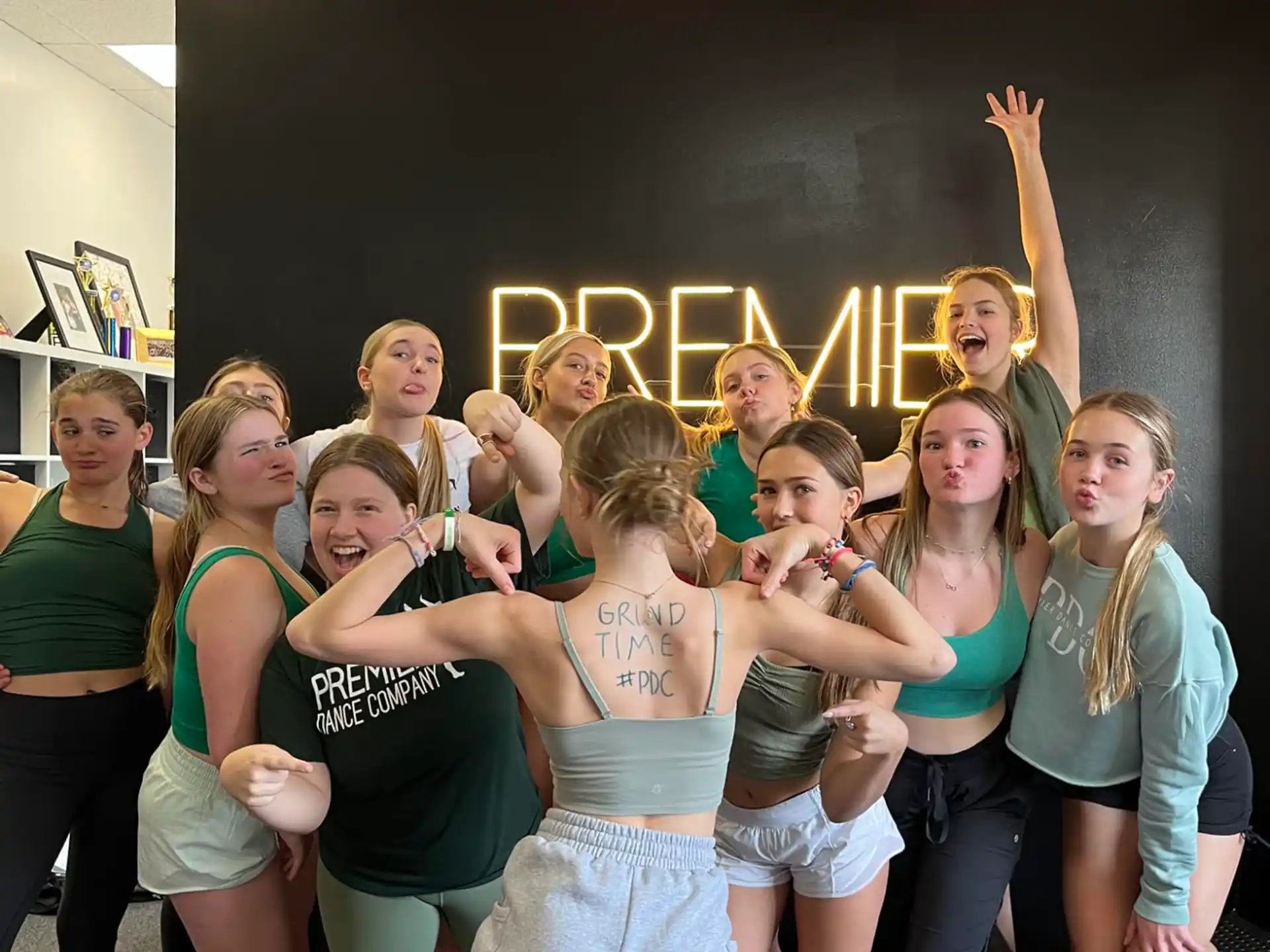 a group of girls dancing