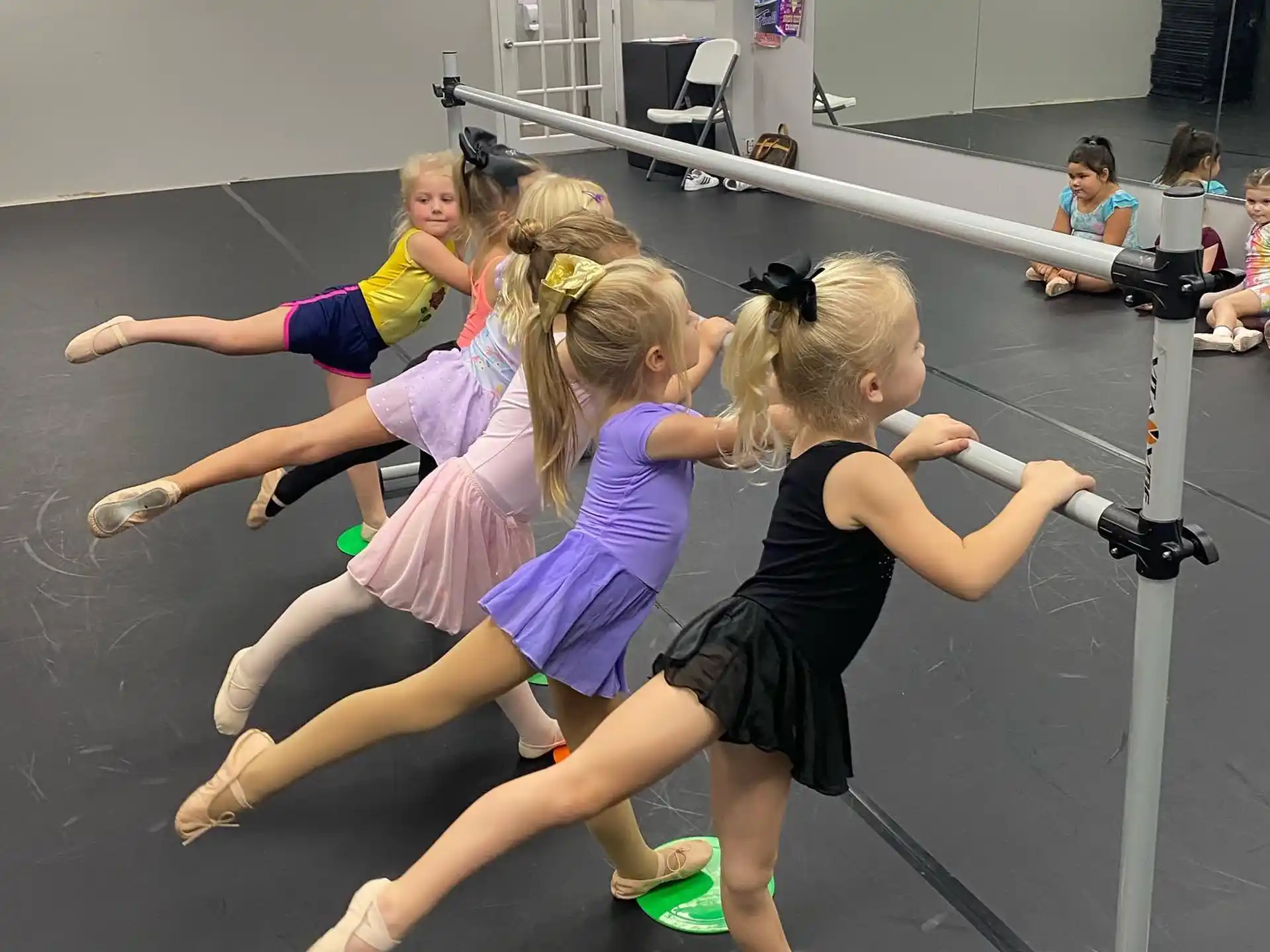 a group of women exercising
