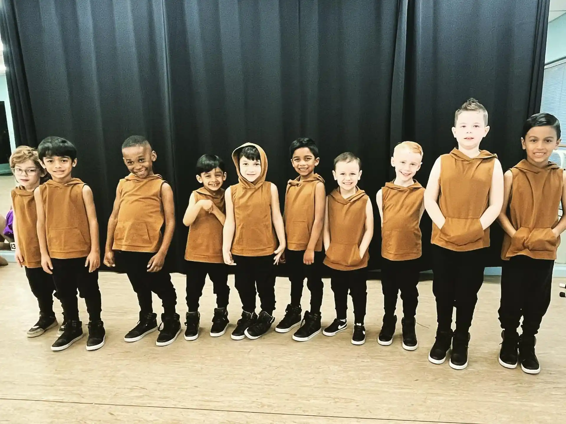 a group of children in matching uniforms
