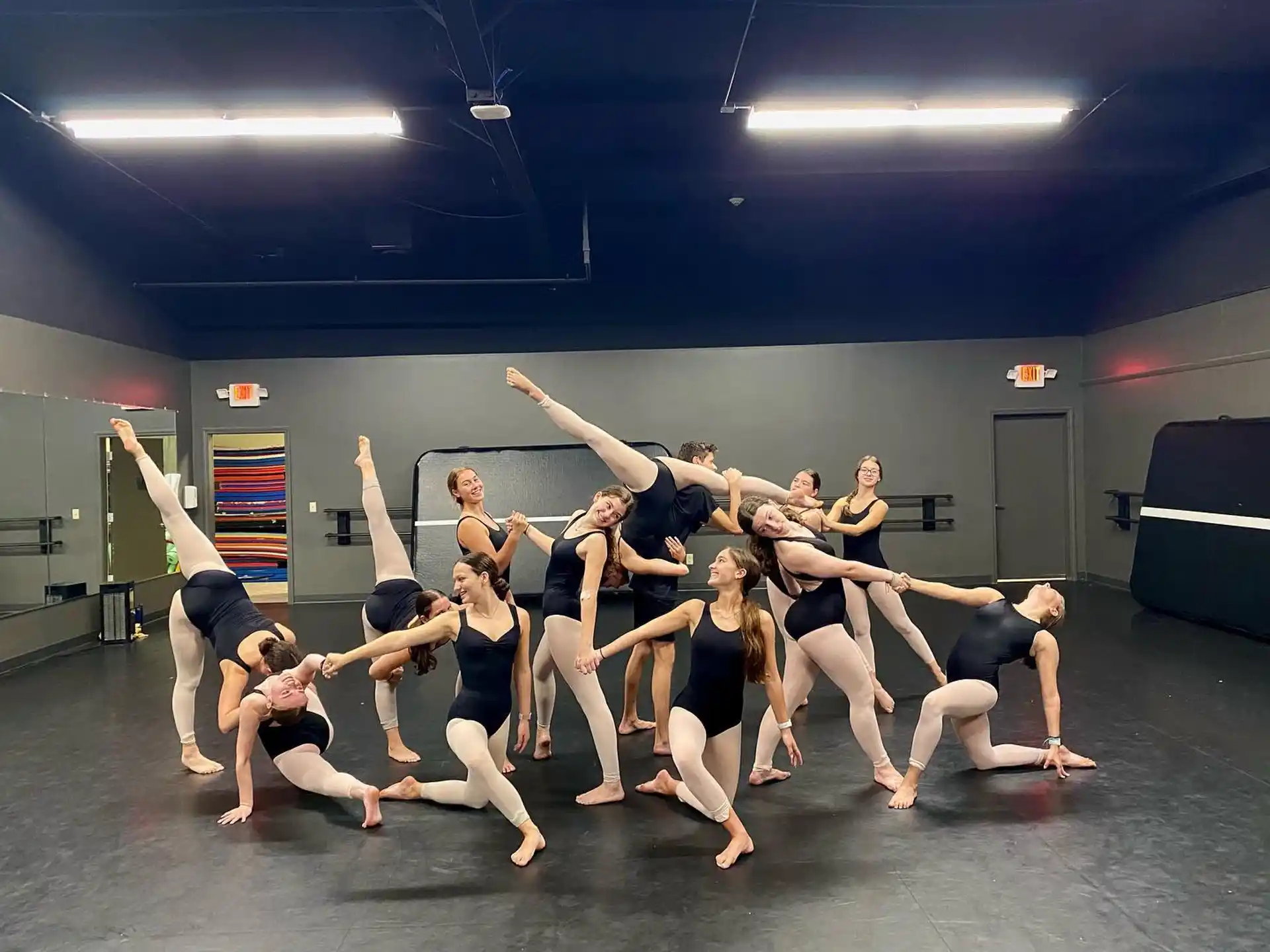 a group of people dancing