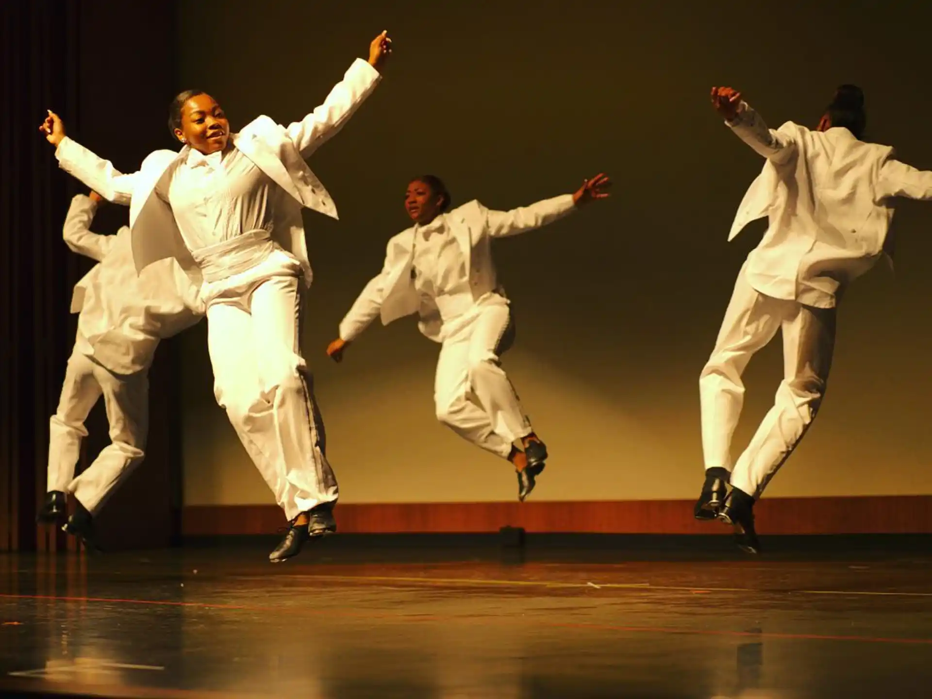 a group of people dancing on a stage