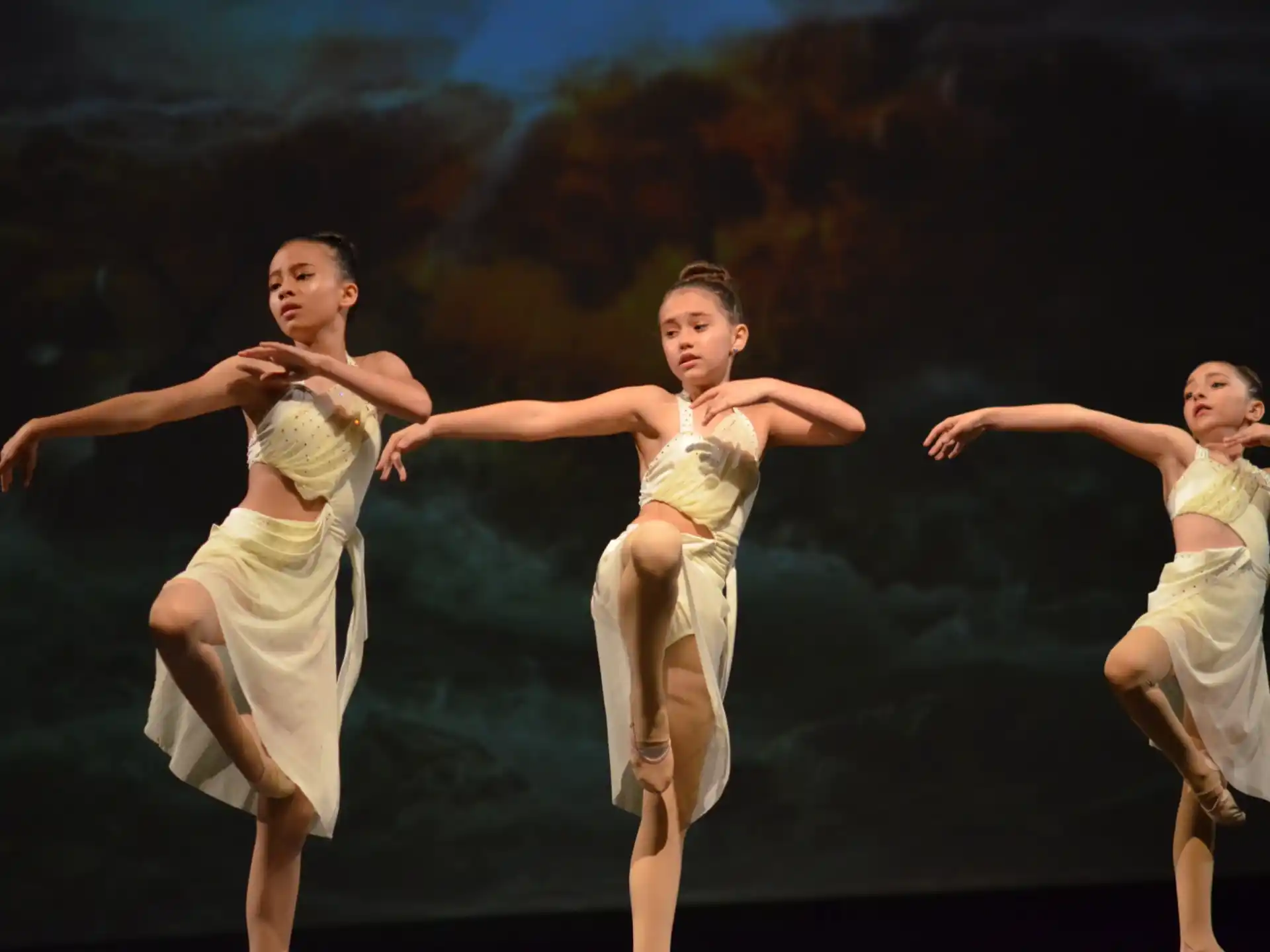 a group of children dancing