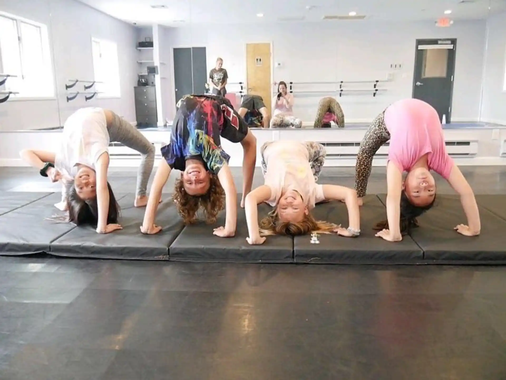 a group of people in a circle