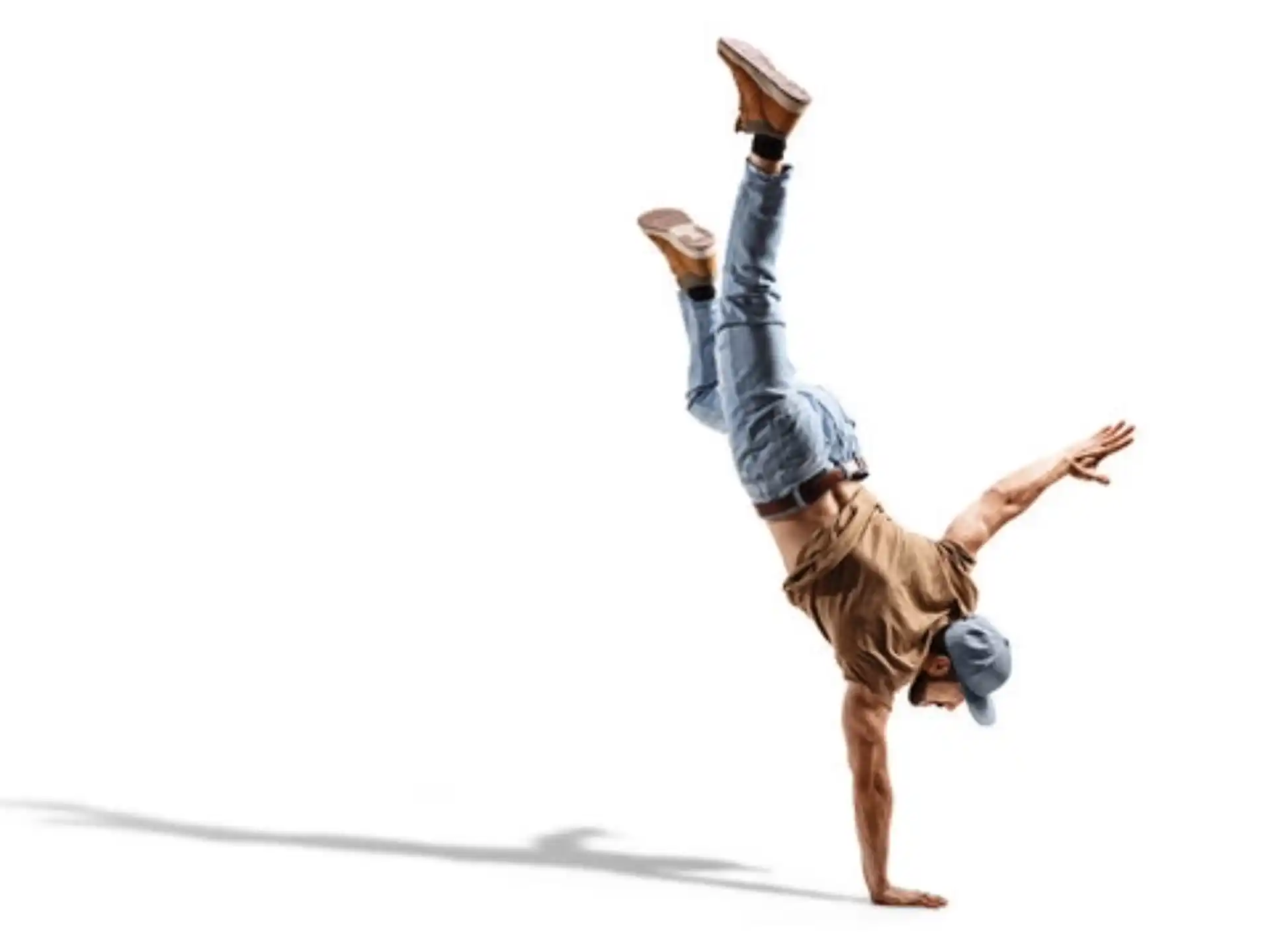 a man doing a handstand