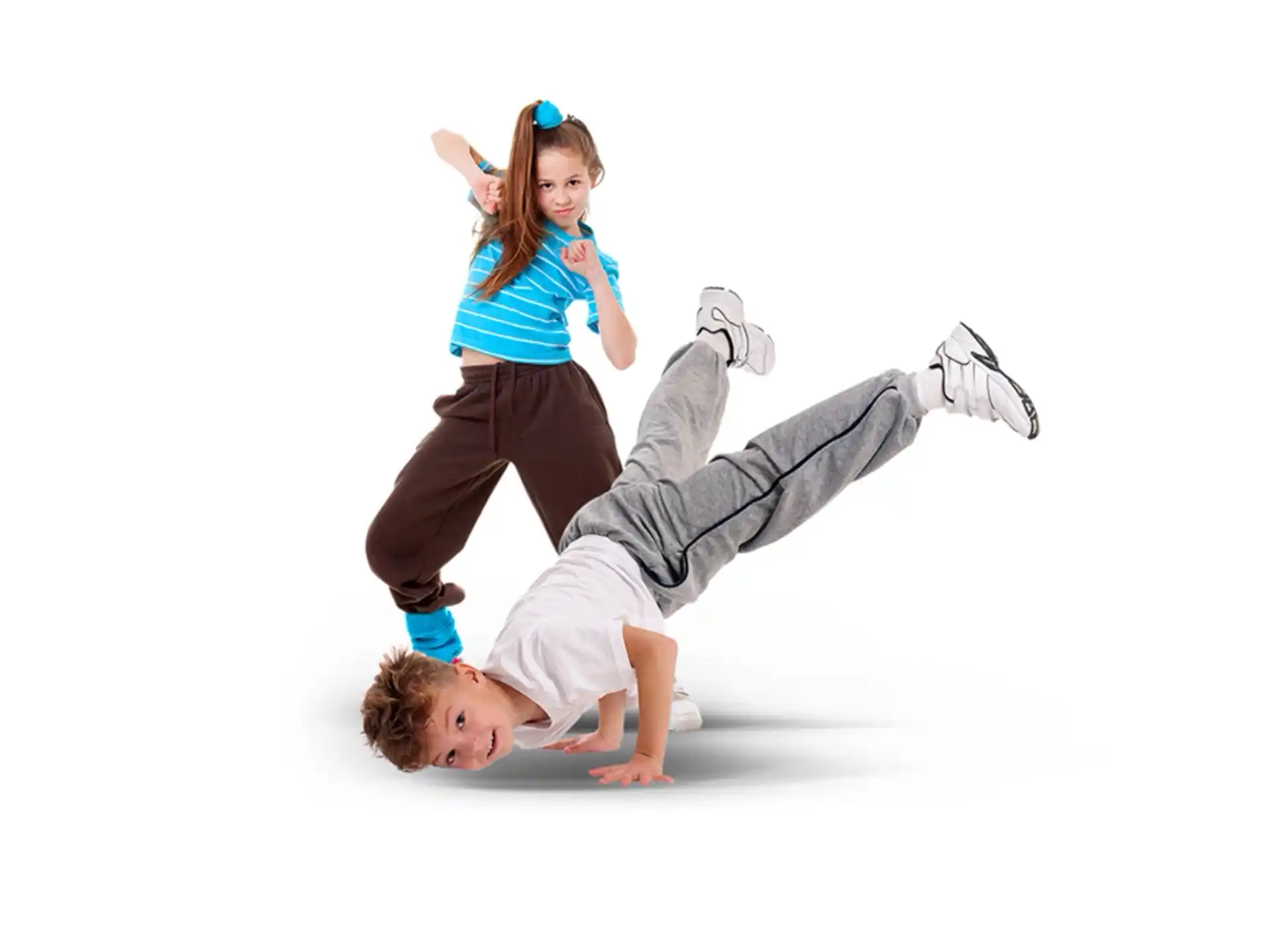 a person and a boy doing a handstand