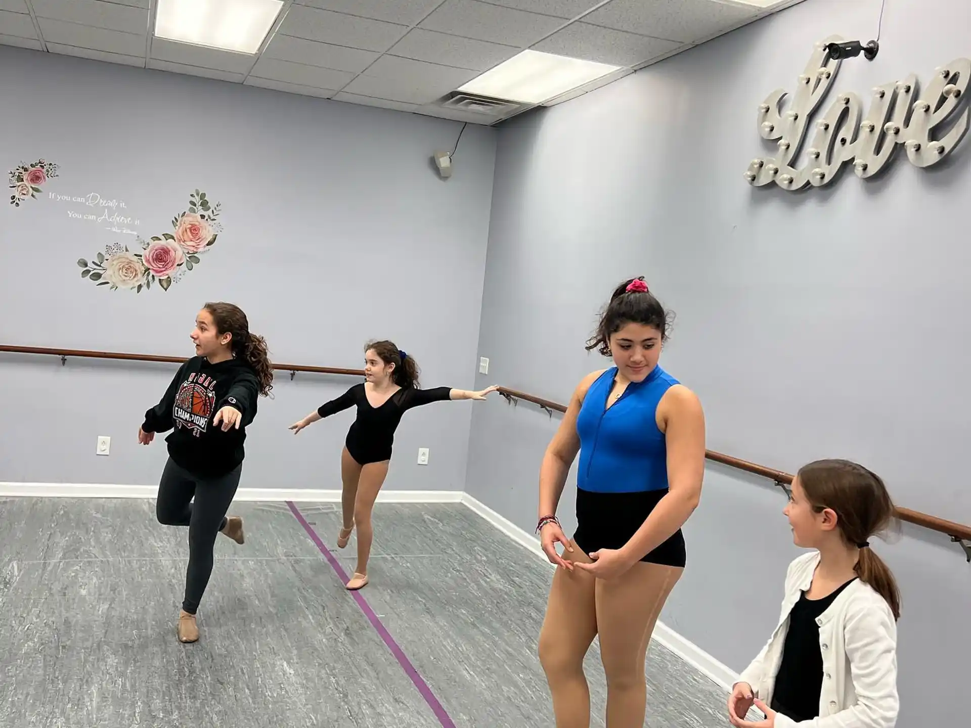 a group of women in a gym