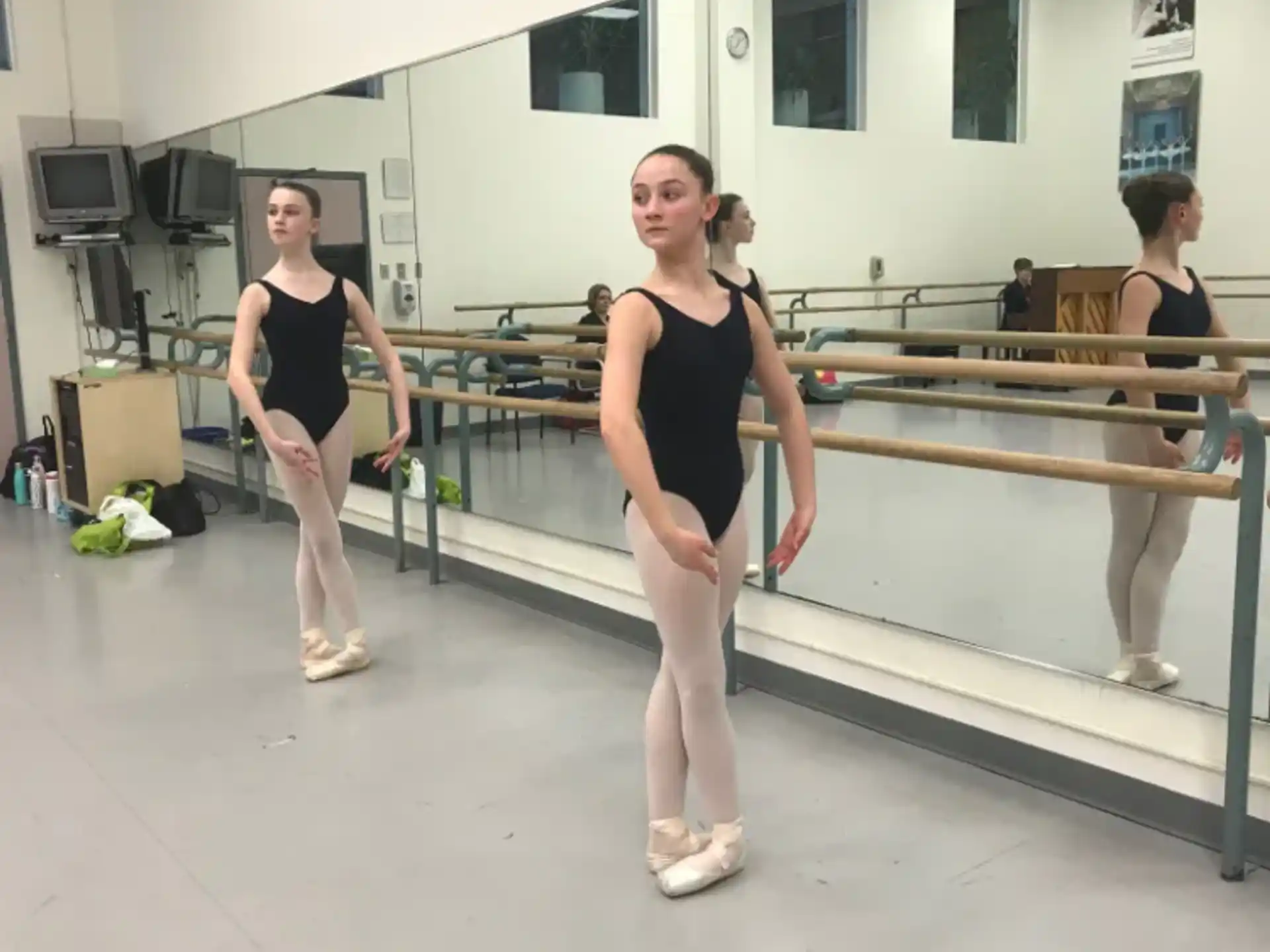 a person standing on a bar
