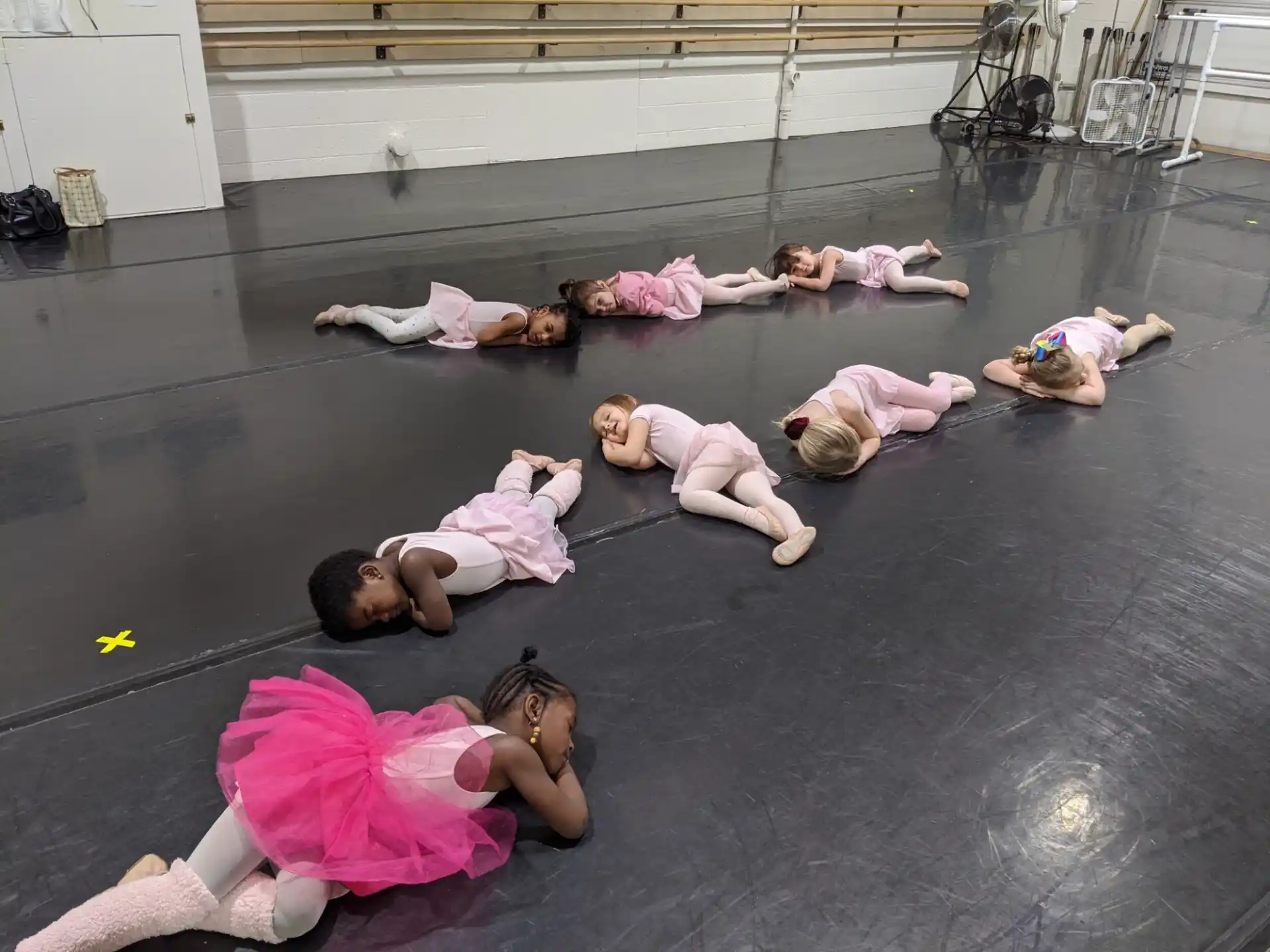 a group of people lying on the ground