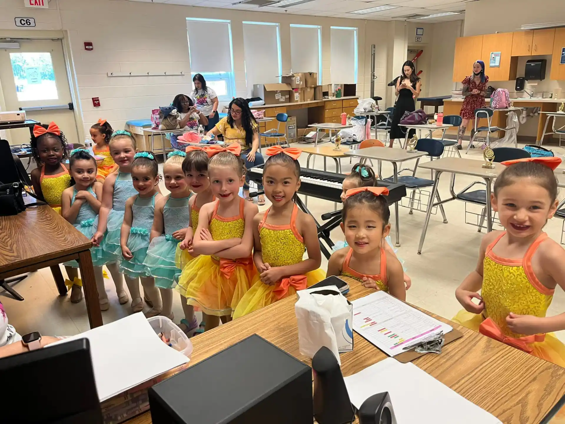 a group of children in a classroom