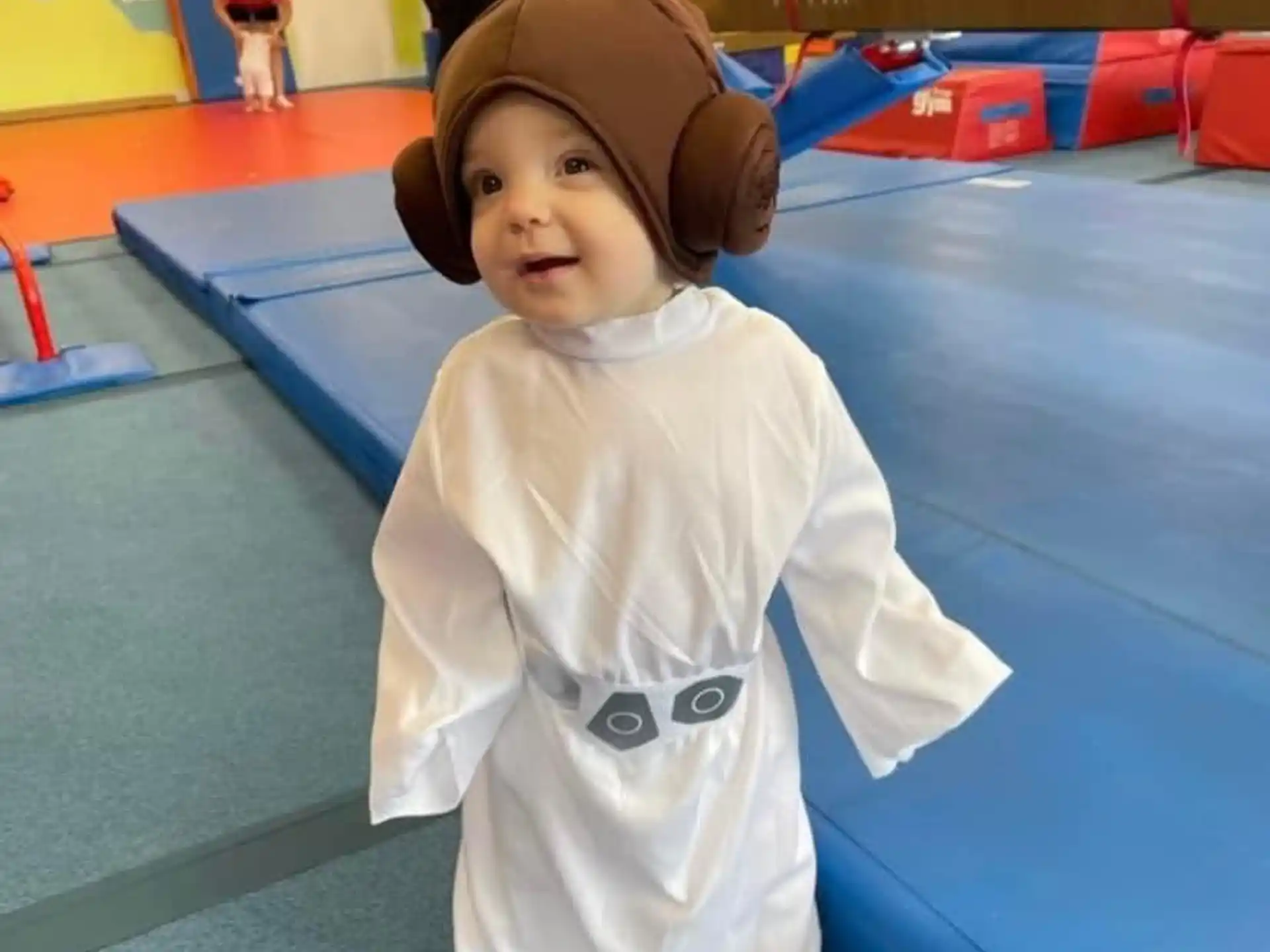 a baby wearing a hat