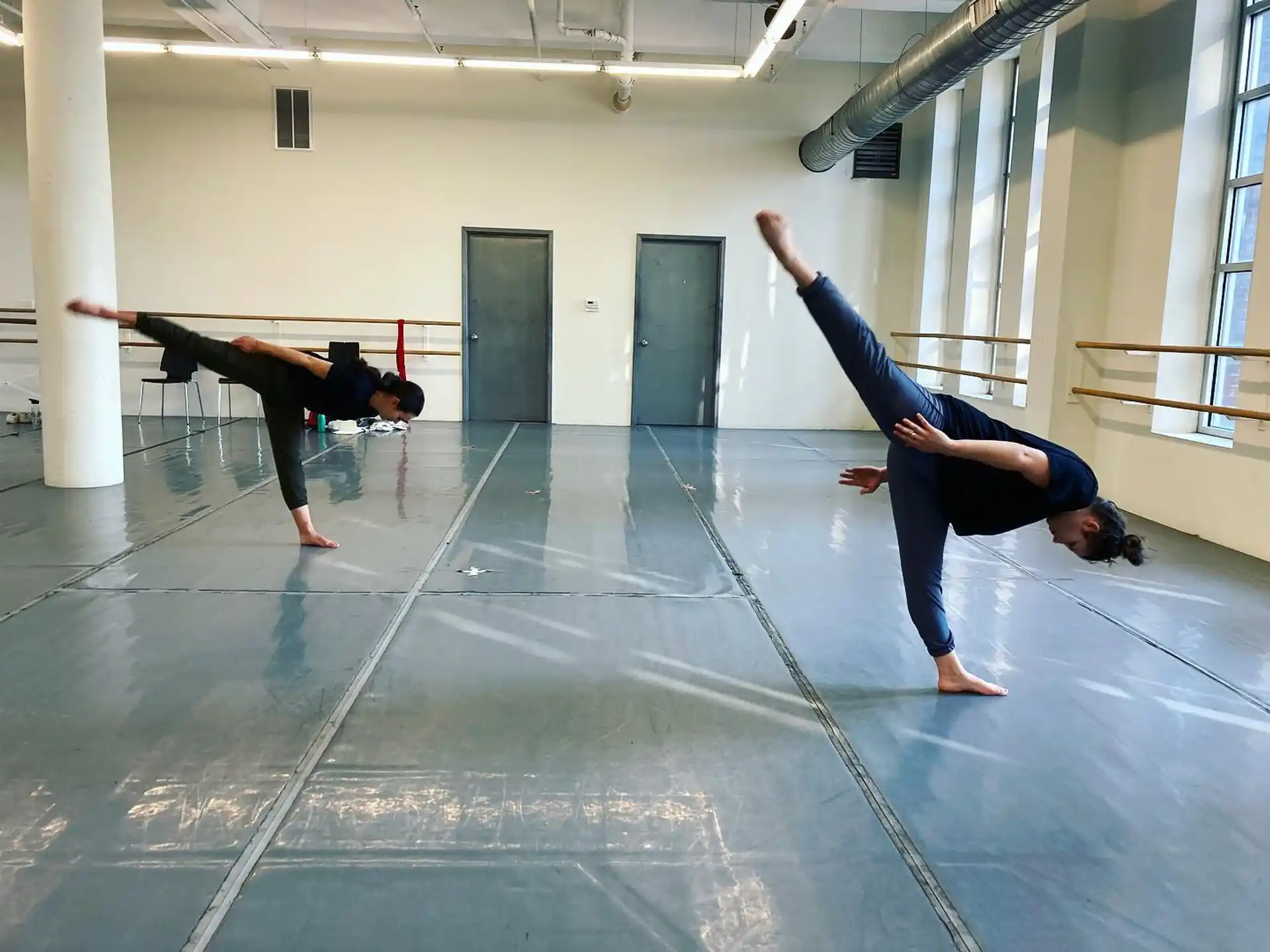 a group of people doing yoga