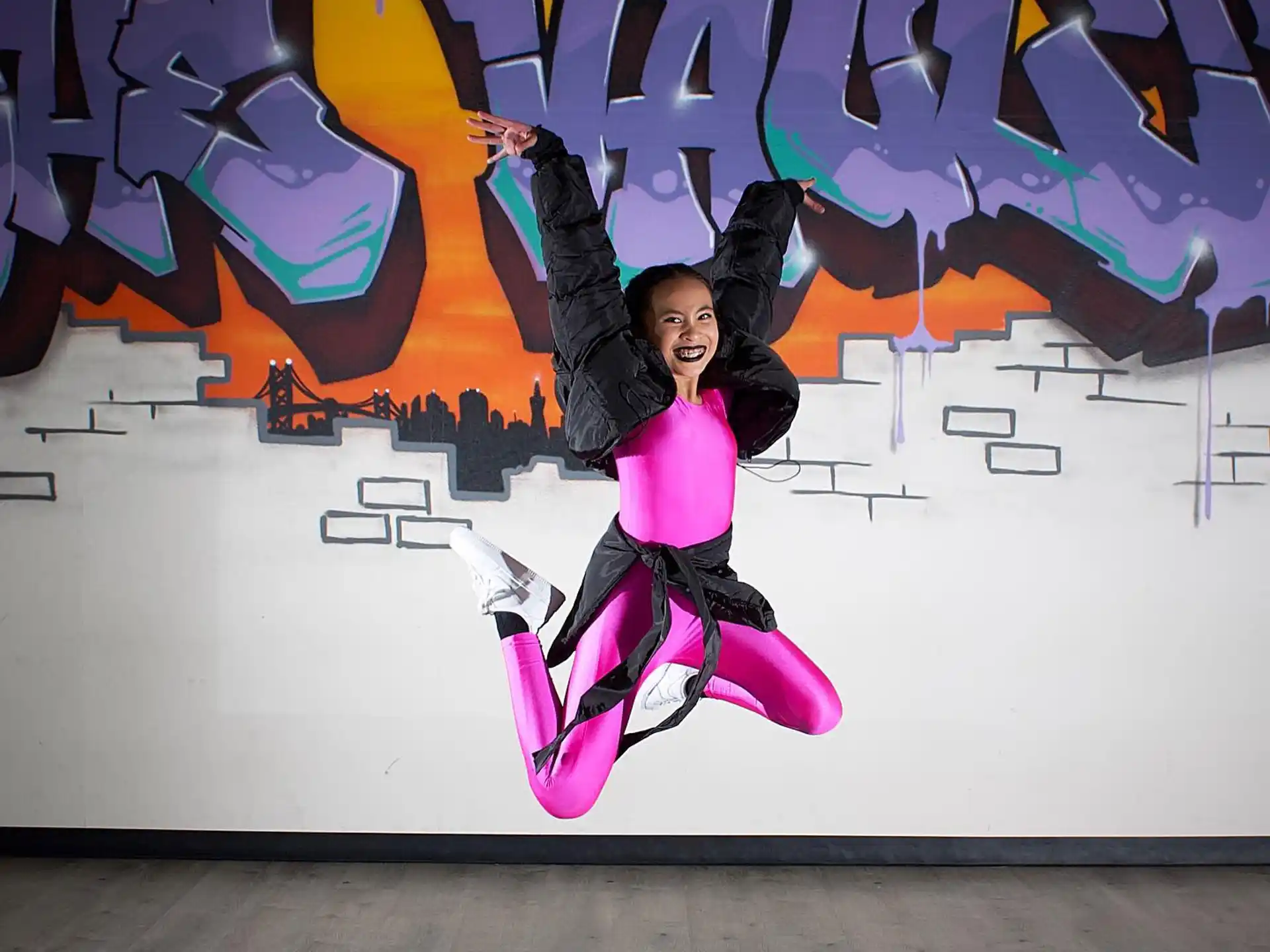 a person jumping in the air
