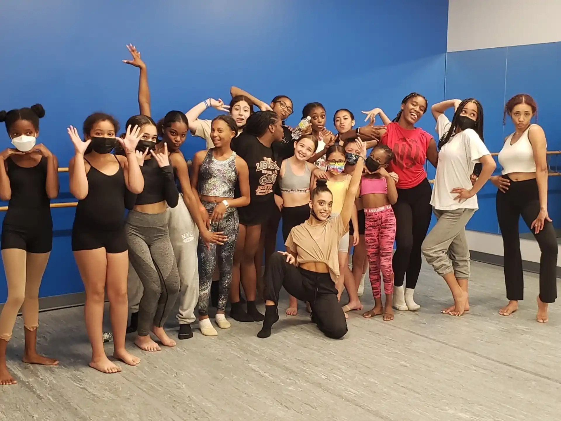 a group of people posing for a photo