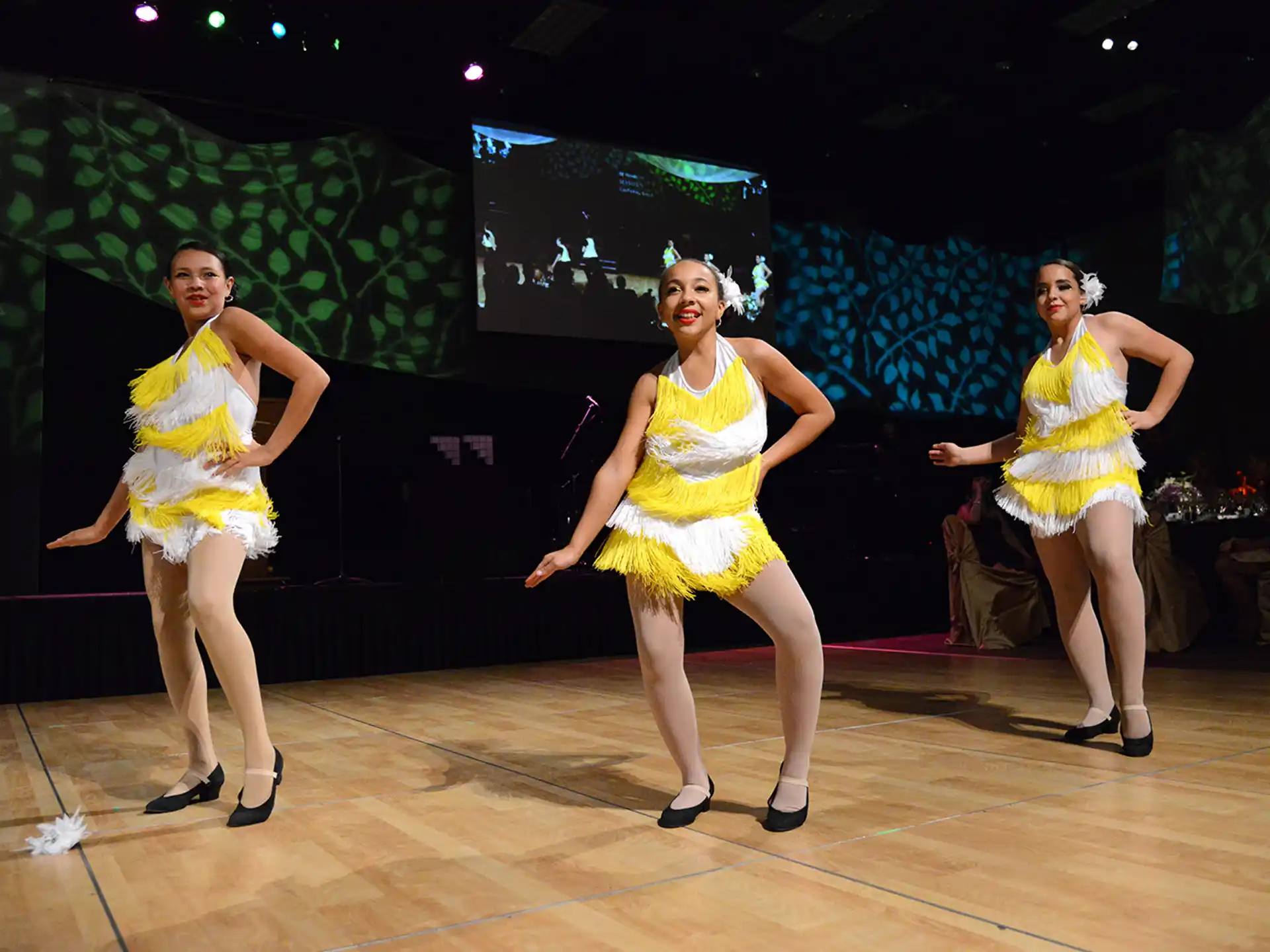 a group of women dancing on a stage