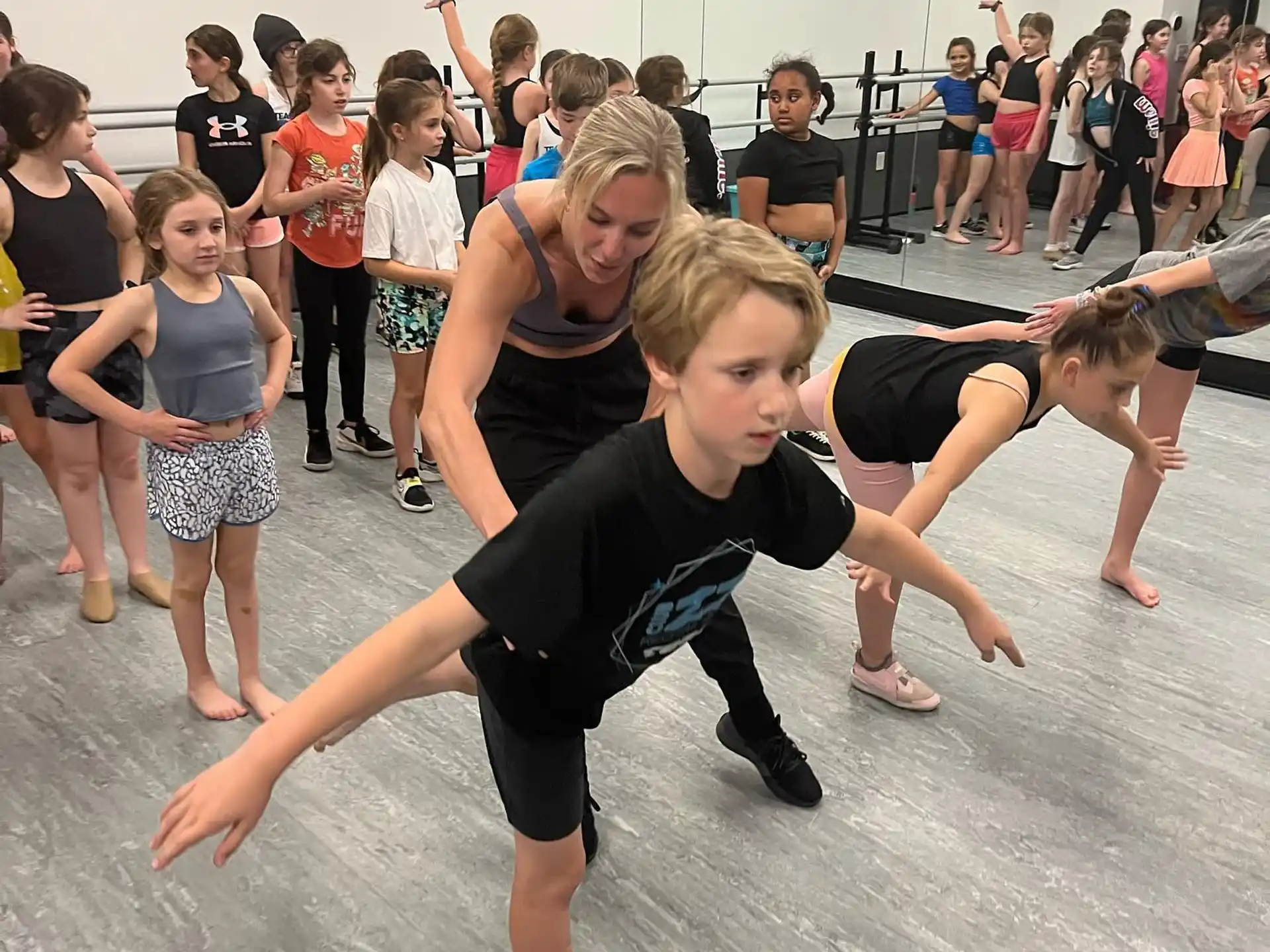 a group of people dancing