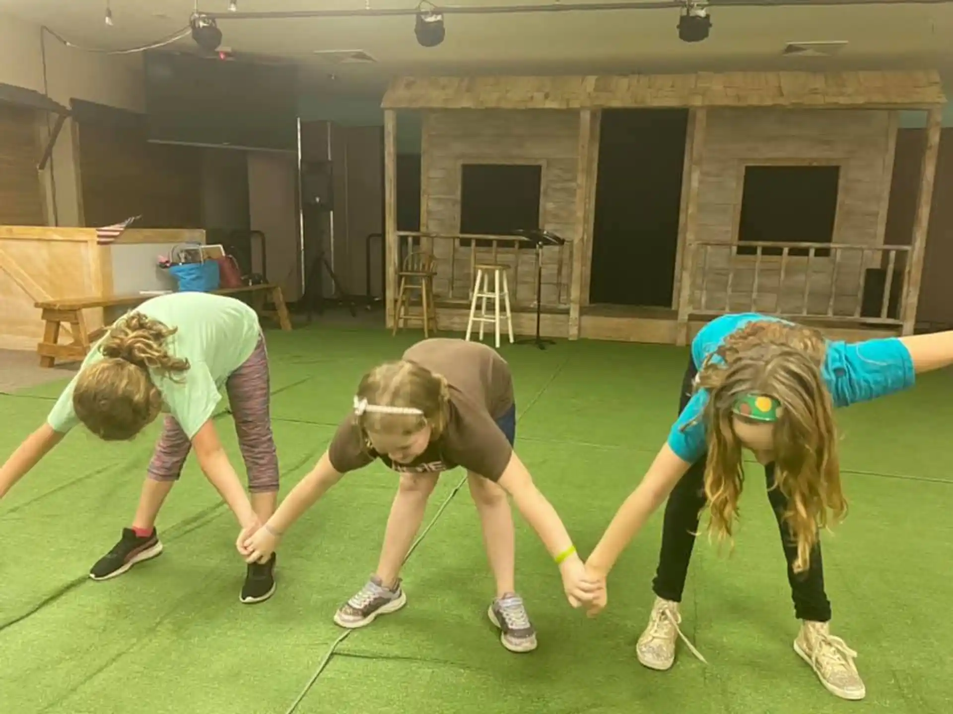 a group of people doing yoga