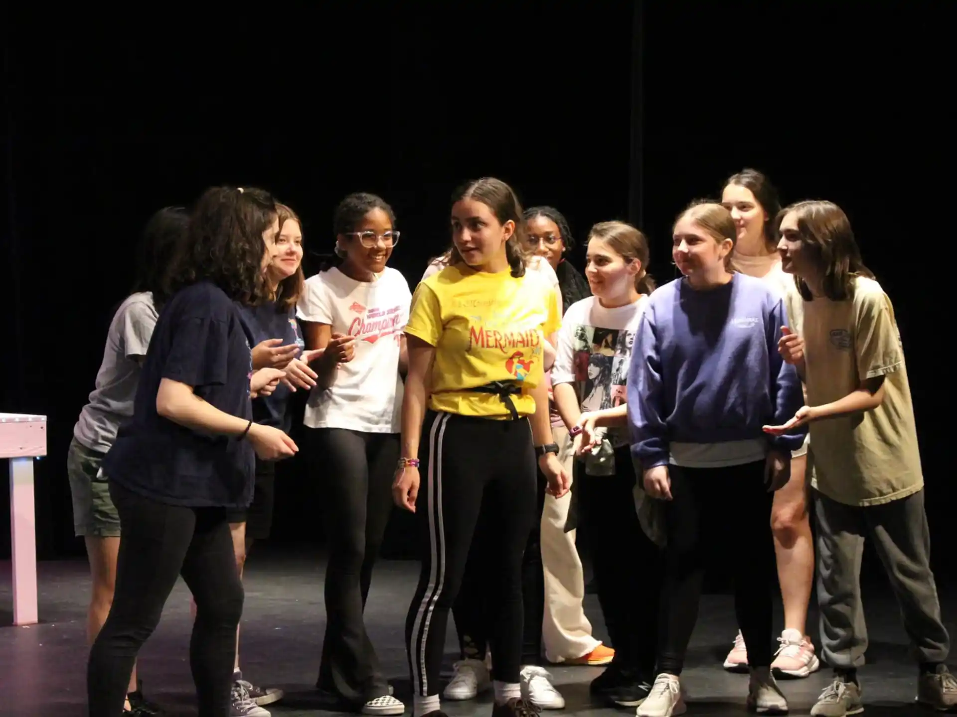 a group of people standing together