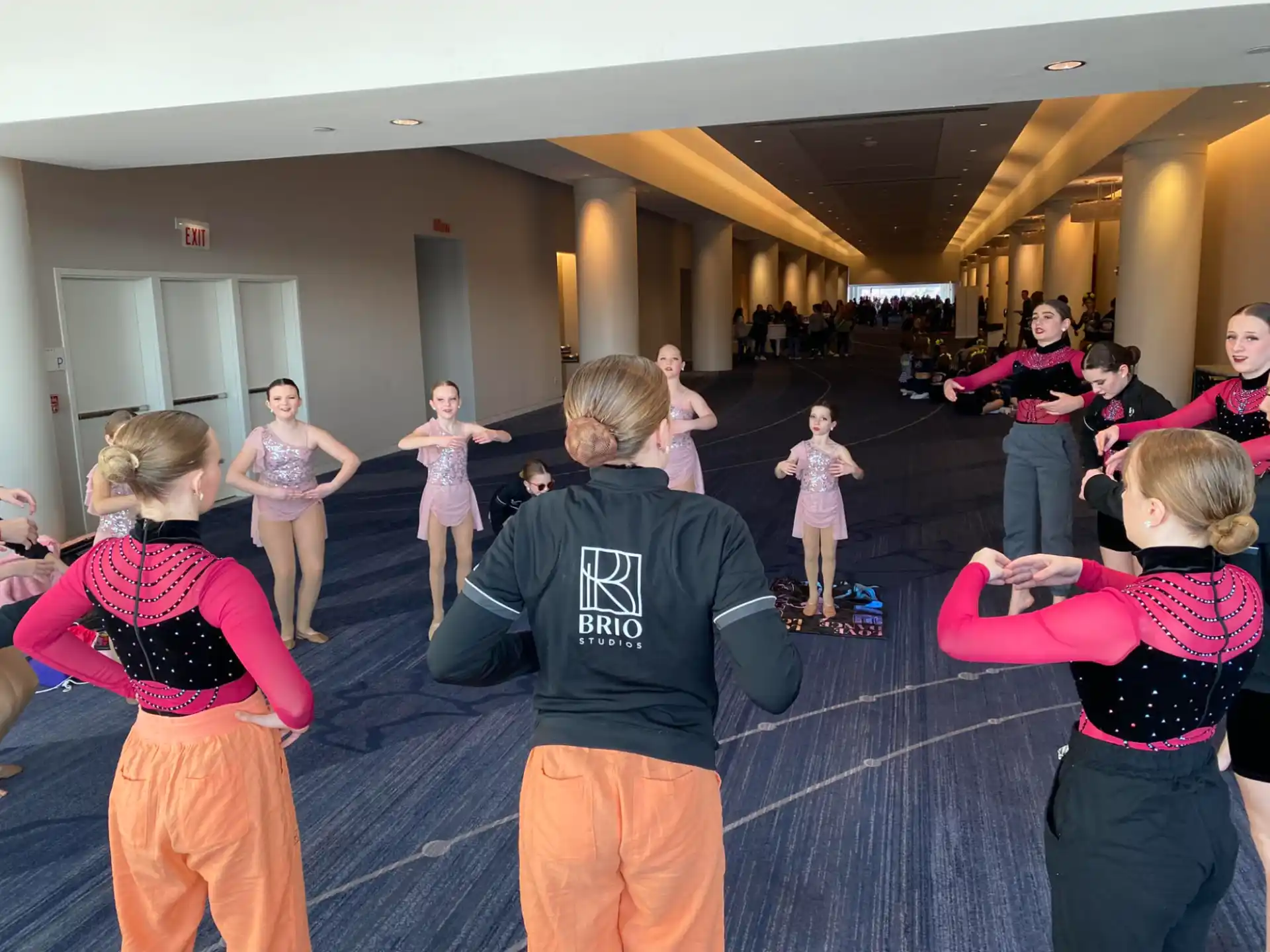 a group of people dancing
