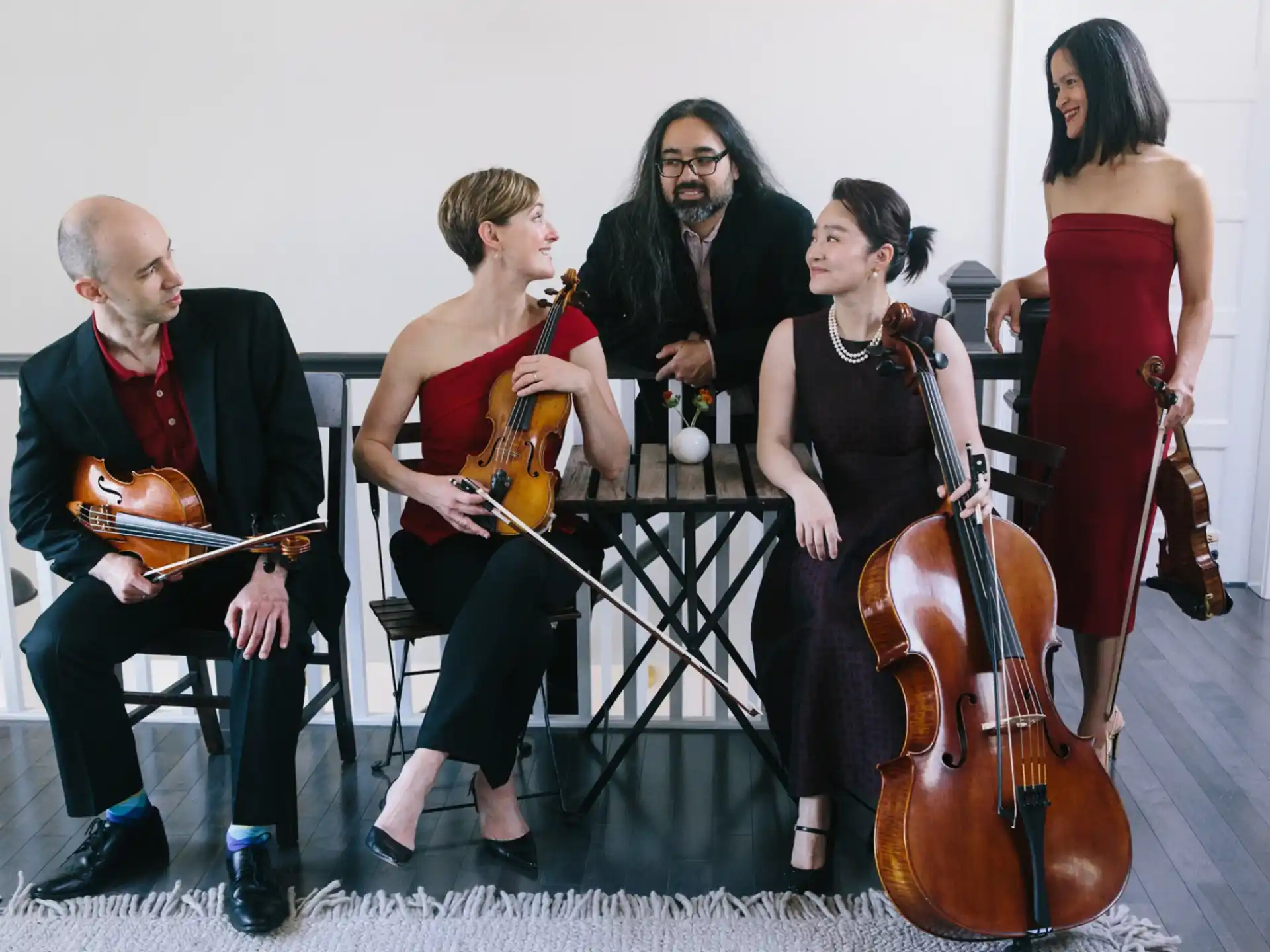 a group of people playing instruments