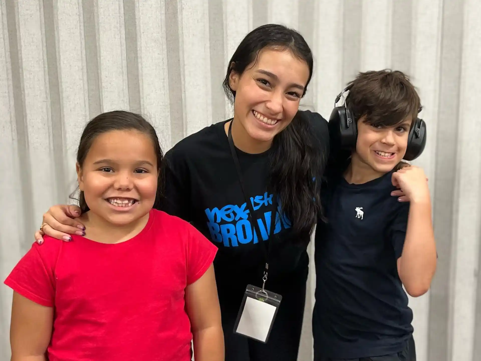 a person and two children