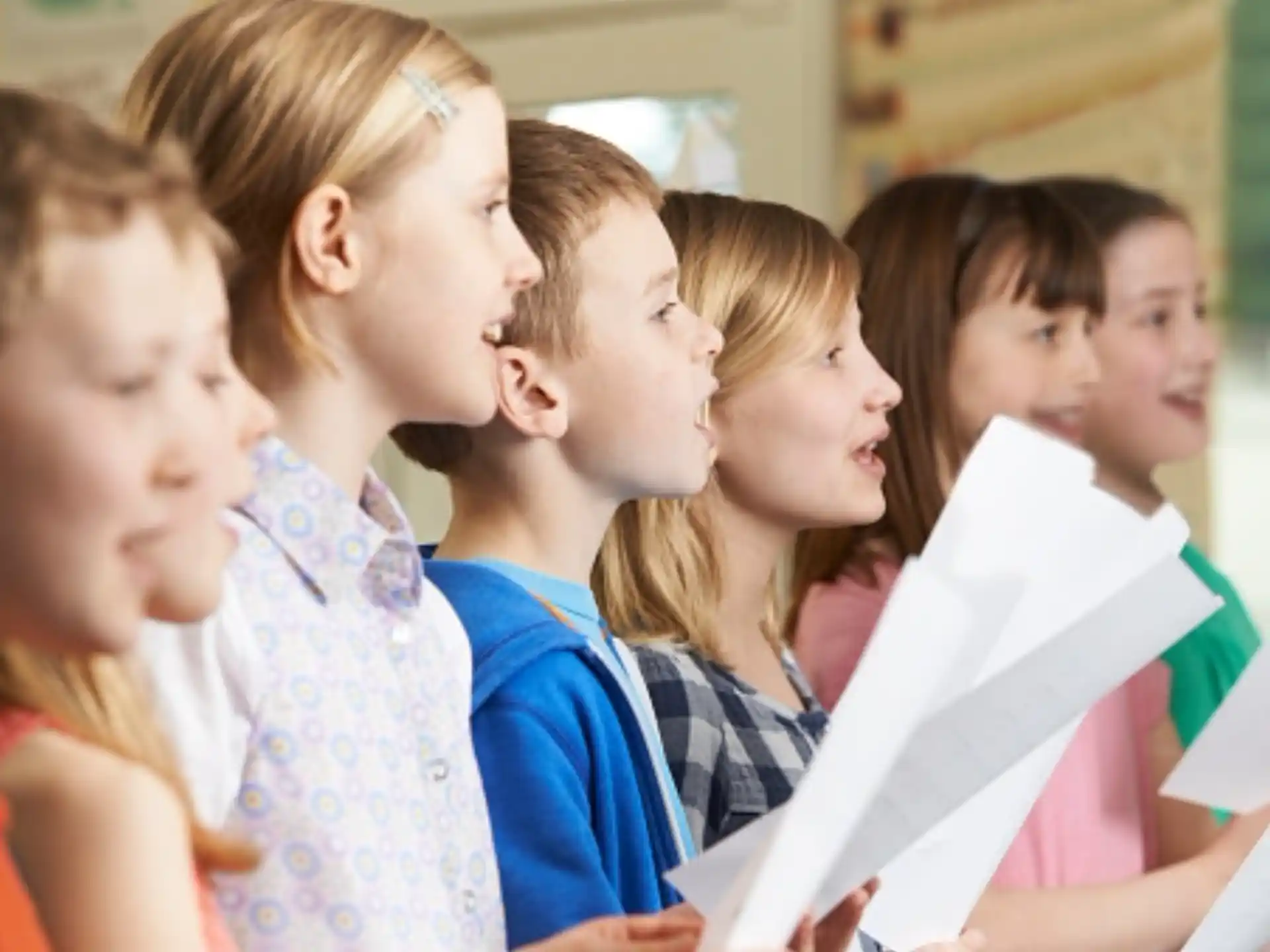 a group of children in a classroom