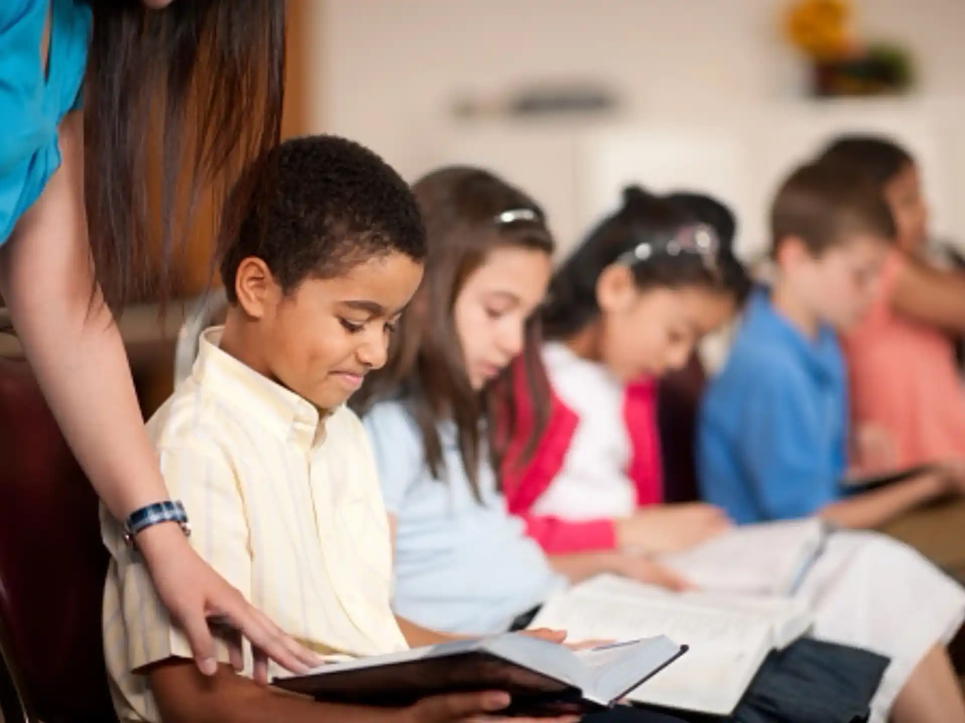 a group of students in a classroom
