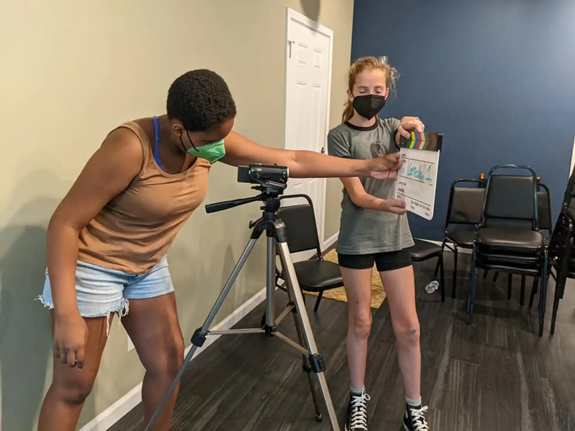 a man and a woman in a gym